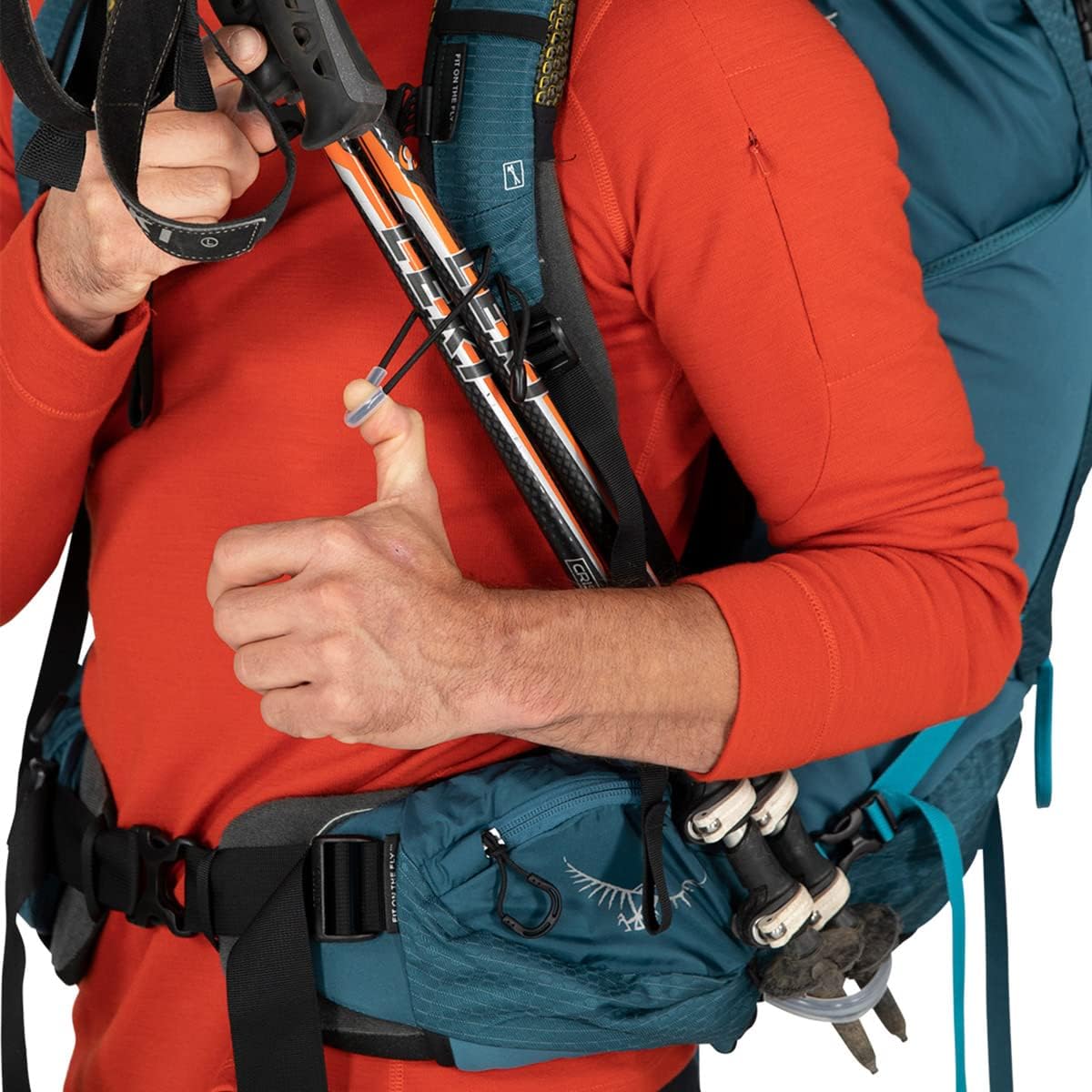 حقيبة ظهر Osprey Atmos AG 65L للرجال، باللون الأسود، مقاس L/XL