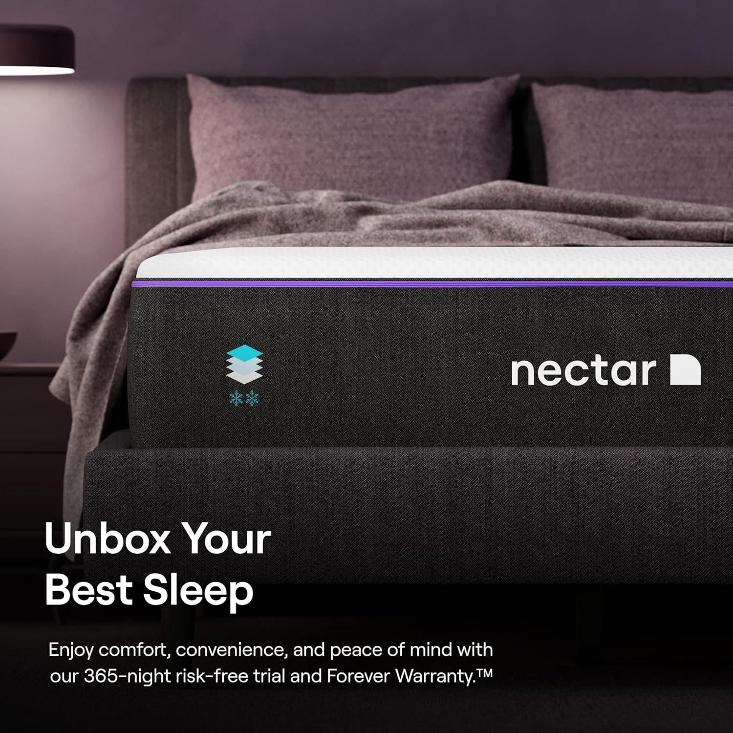 Nectar Premier King Mattress 13 - Medium Firm Gel Memory Foam Mattress - 5 Layers of Comfort - Dual Action Cooling Tech - 365-Night Trial - Forever Warranty,White · v2