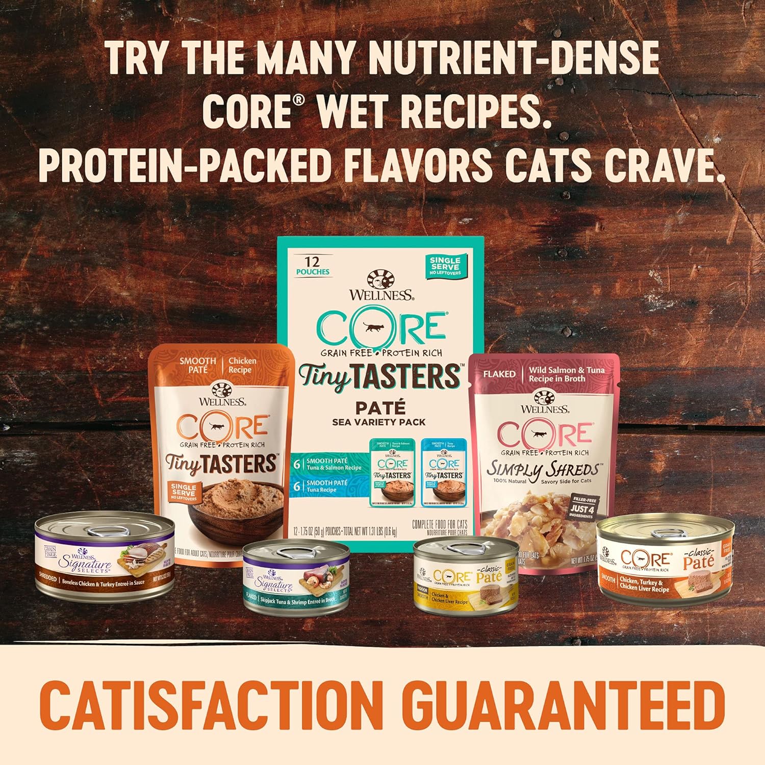 Wellness CORE Signature Selects Flaked Wet Cat Food, Seafood Poultry Variety Pack Bundle, 2.8 Ounce Cans (Pack of 16) · v5