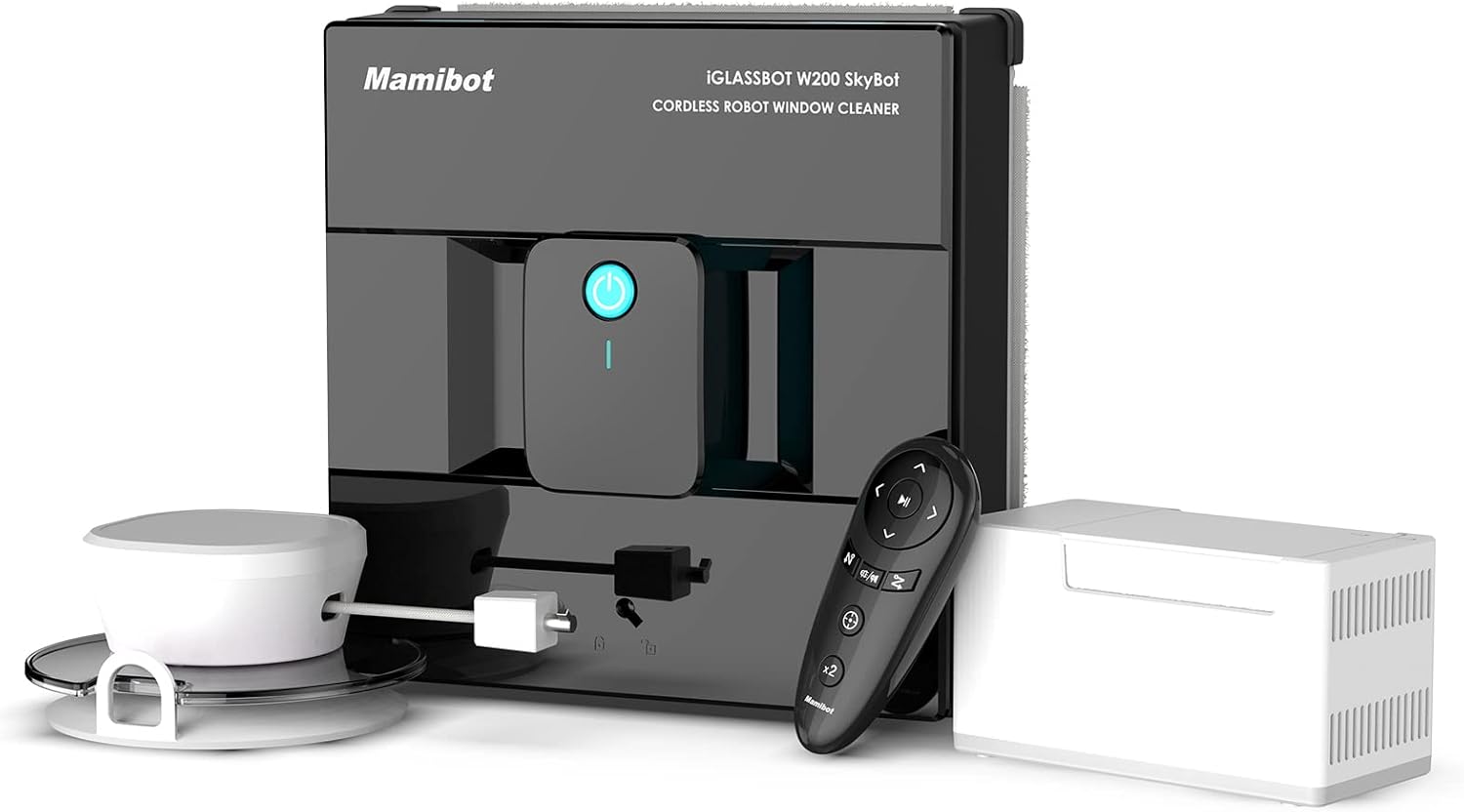 Mamibot W200 SkyBot Cordless Window Cleaner Robot Vacuum with Remote Control, Up to 90 Mins Working Time Glass Cleaning Tools with Strong Auto Suction-adjusting for Indoor Outdoor High Windows · v6