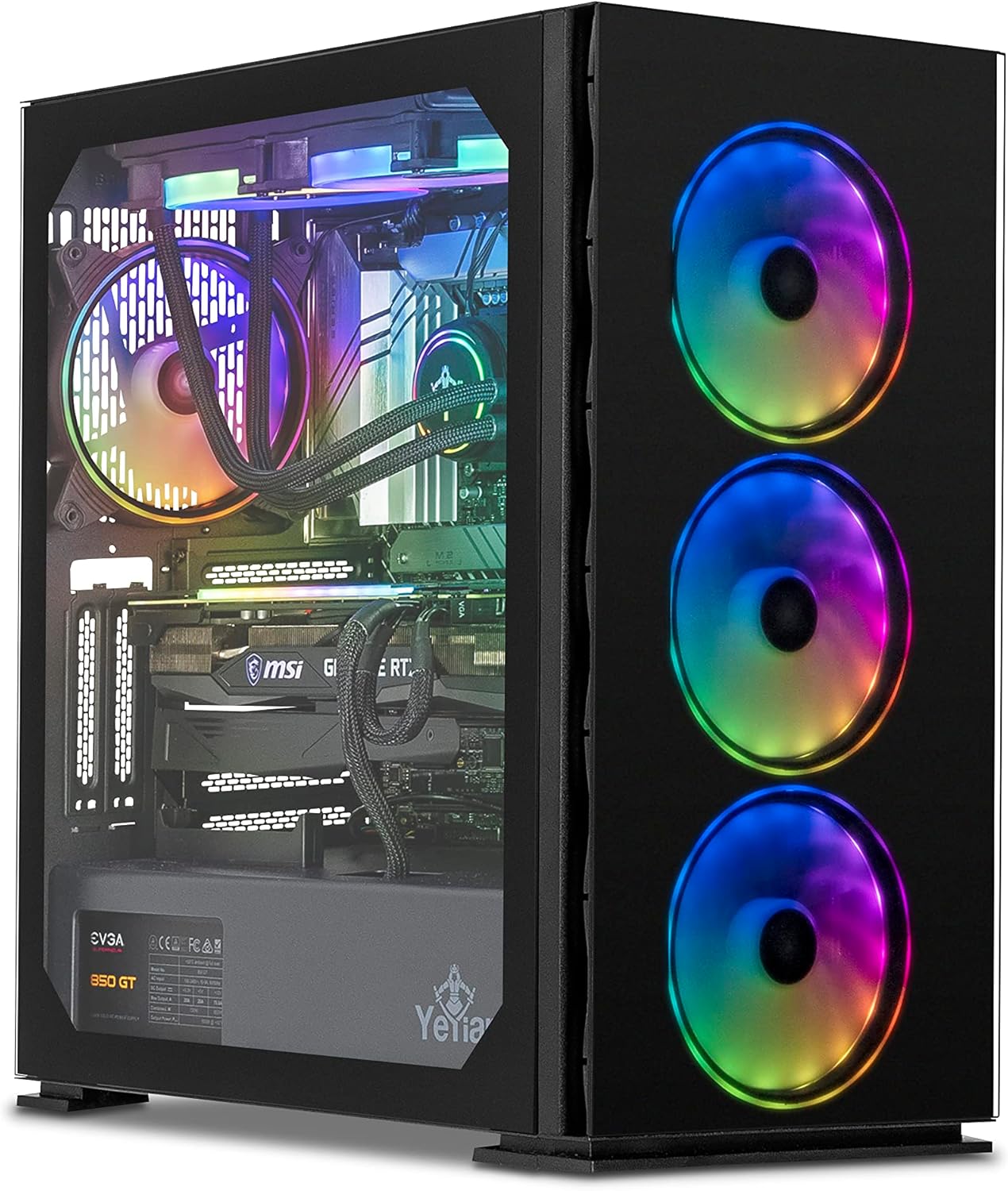 YEYIAN Yari X21 Gaming-PC, INTEL Alder Lake i9-12900KF 16-Core 3,2 GHz, GeForce RTX 3080 10 GB GDDR6X, 2 TB NVMe Gen 4 SSD, 2 TB 3,5-Zoll-Festplatte, 32 GB DDR5 4800 MHz, 240 mm AIO ARGB WiFi 6 BT 5.2