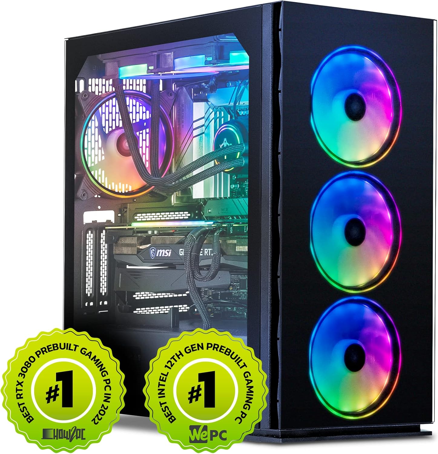 YEYIAN Yari X21 Gaming PC Computer, INTEL 12th Gen Alder Lake i9-12900KF 16-Core 3.2GHz, GeForce RTX 3080 10GB GDDR6X, 2TB NVMe Gen 4 SSD, 2TB 3.5” HDD, 32GB DDR5 4800MHz, 240mm AIO ARGB WiFi 6 BT 5.2 · v5