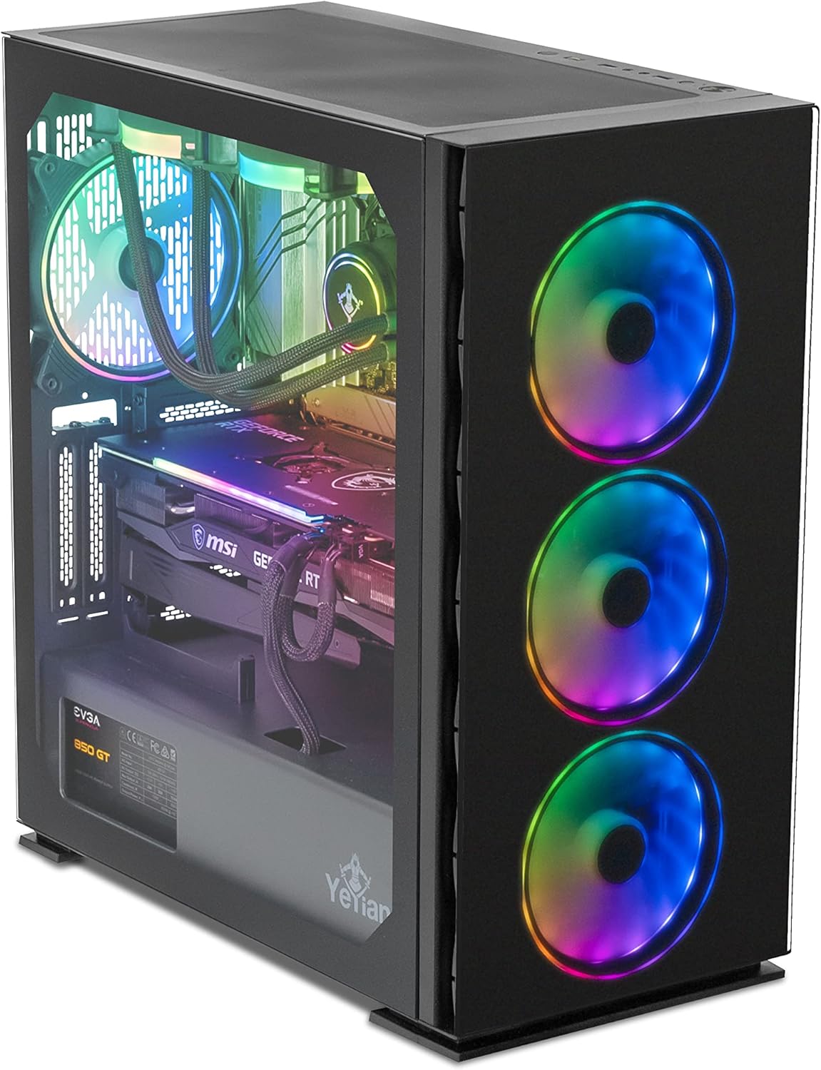 YEYIAN Yari X21 Gaming PC Computer, INTEL 12th Gen Alder Lake i9-12900KF 16-Core 3.2GHz, GeForce RTX 3080 10GB GDDR6X, 2TB NVMe Gen 4 SSD, 2TB 3.5” HDD, 32GB DDR5 4800MHz, 240mm AIO ARGB WiFi 6 BT 5.2 · v5