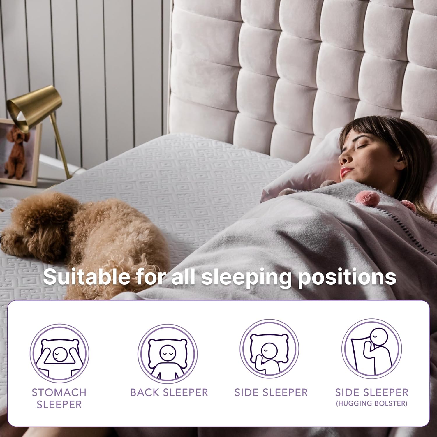 NapQueen Queen Mattress, 10 Inch Elizabeth Cooling Gel Memory Foam Mattress, Queen Bed Mattress in a Box, CertiPUR-US Certified, Medium Firm, Breathable Soft Fabric Cover · v3