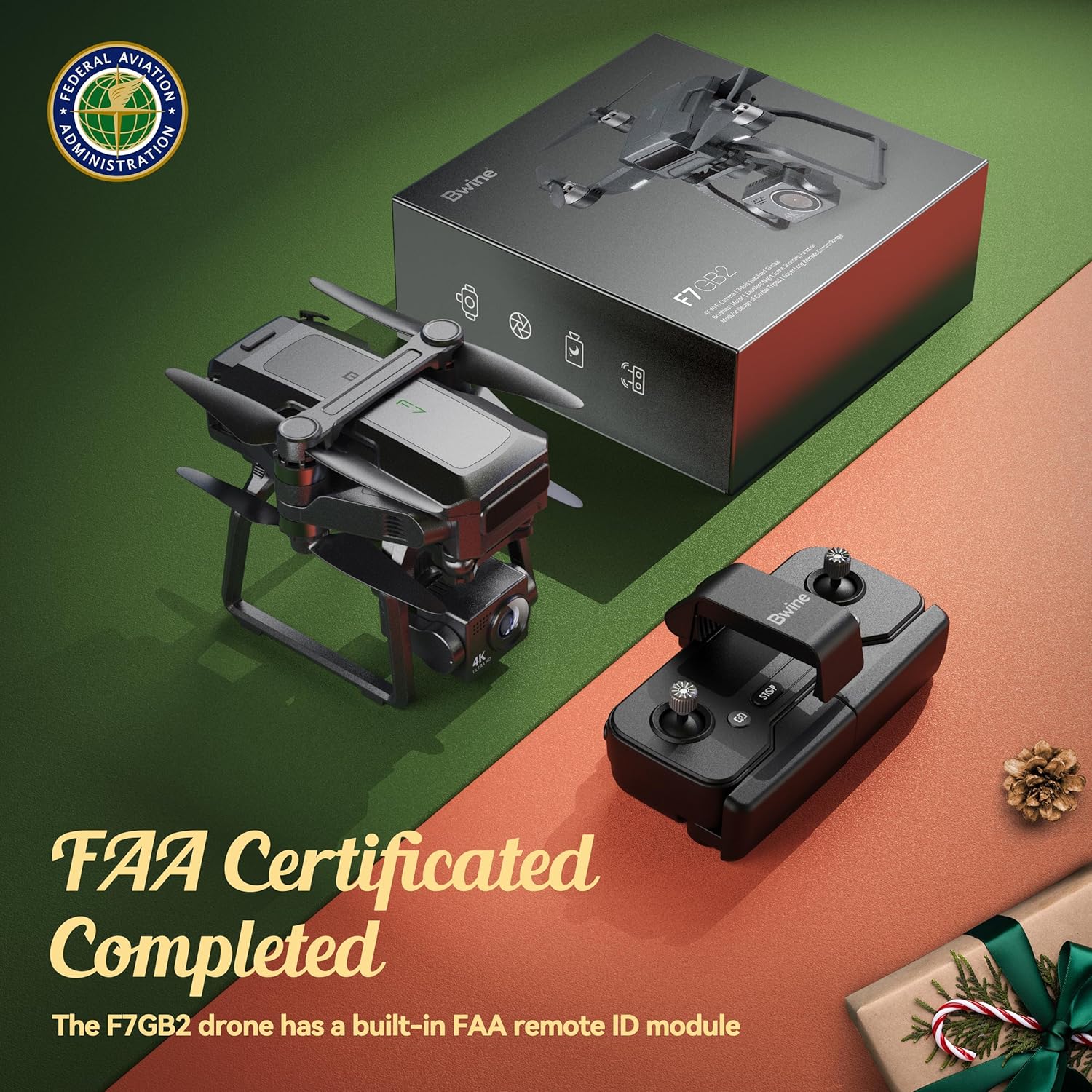 Bwine F7 GPS Drones with Camera for Adults 4K Night Vision, 3-Aix Gimbal, 2Mile Long Range, 75Mins Flight Time Professional Drone with 3 Battery, Auto Return Follow Me Fly Around Beginner Mode for Kid · v4