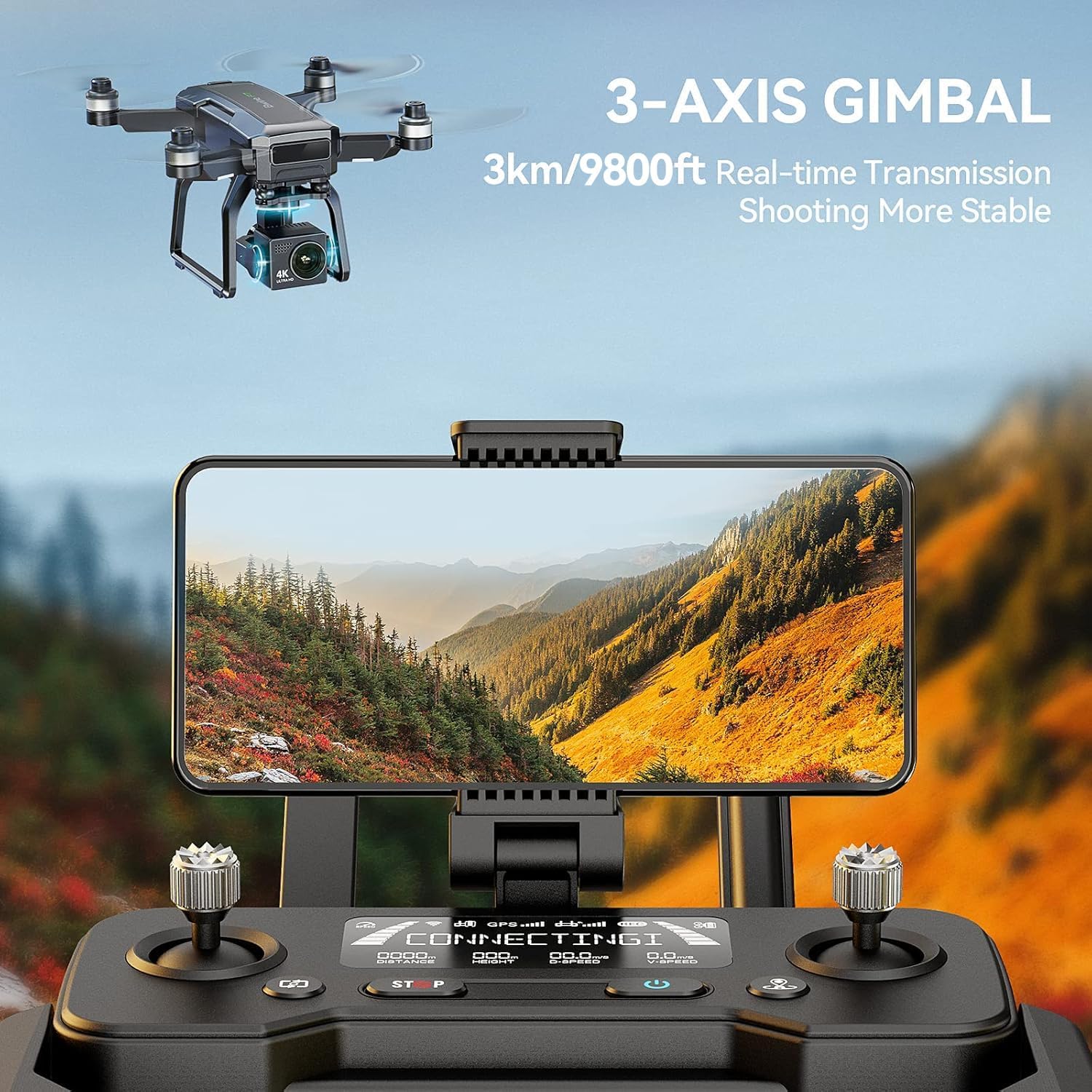 Bwine F7 GPS Drones with Camera for Adults 4K Night Vision, 3-Aix Gimbal, 2Mile Long Range, 75Mins Flight Time Professional Drone with 3 Battery, Auto Return Follow Me Fly Around Beginner Mode for Kid · v4