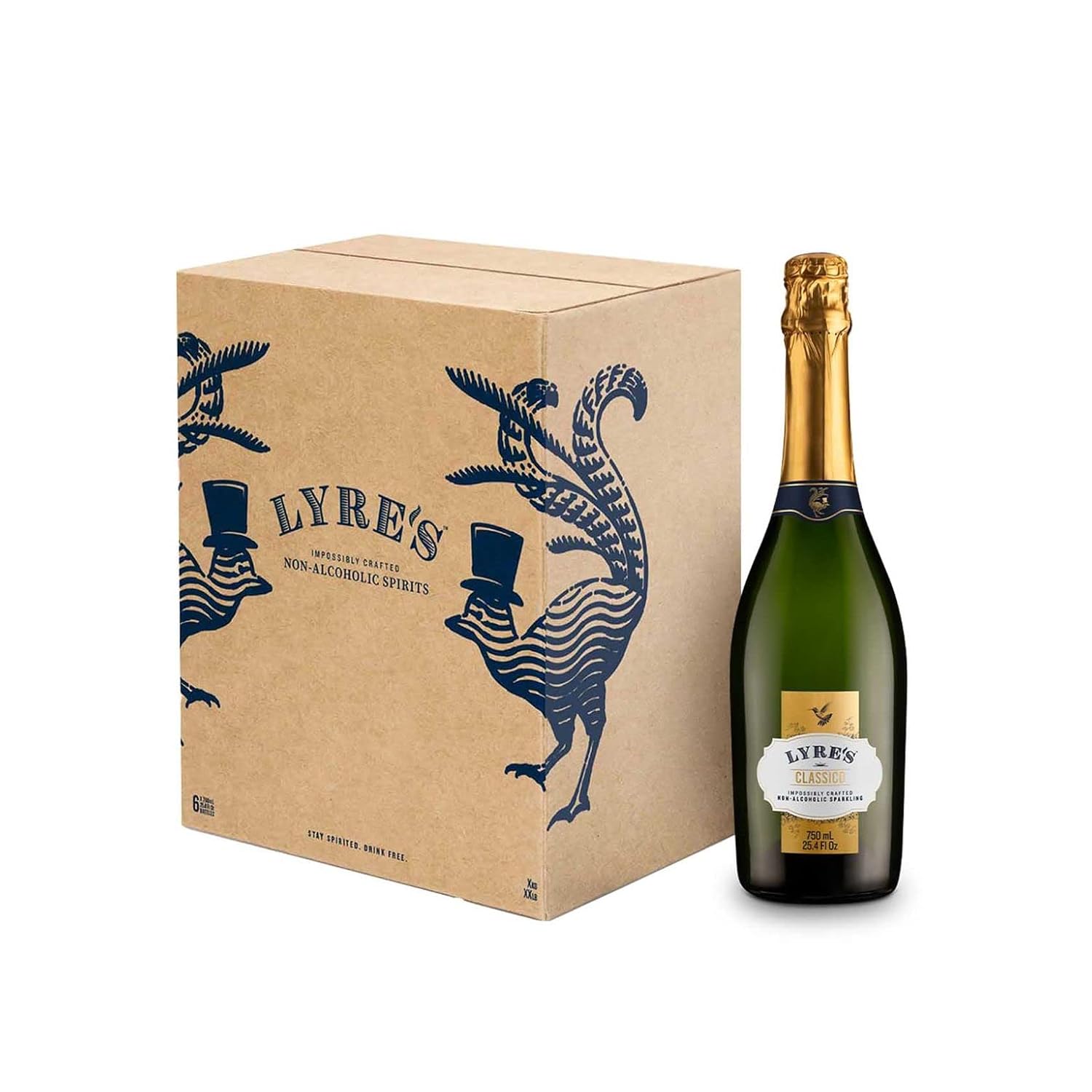 Lyre's Classico Grande | Confezione da 6 | Vino spumante analcolico | 750 ml x 6