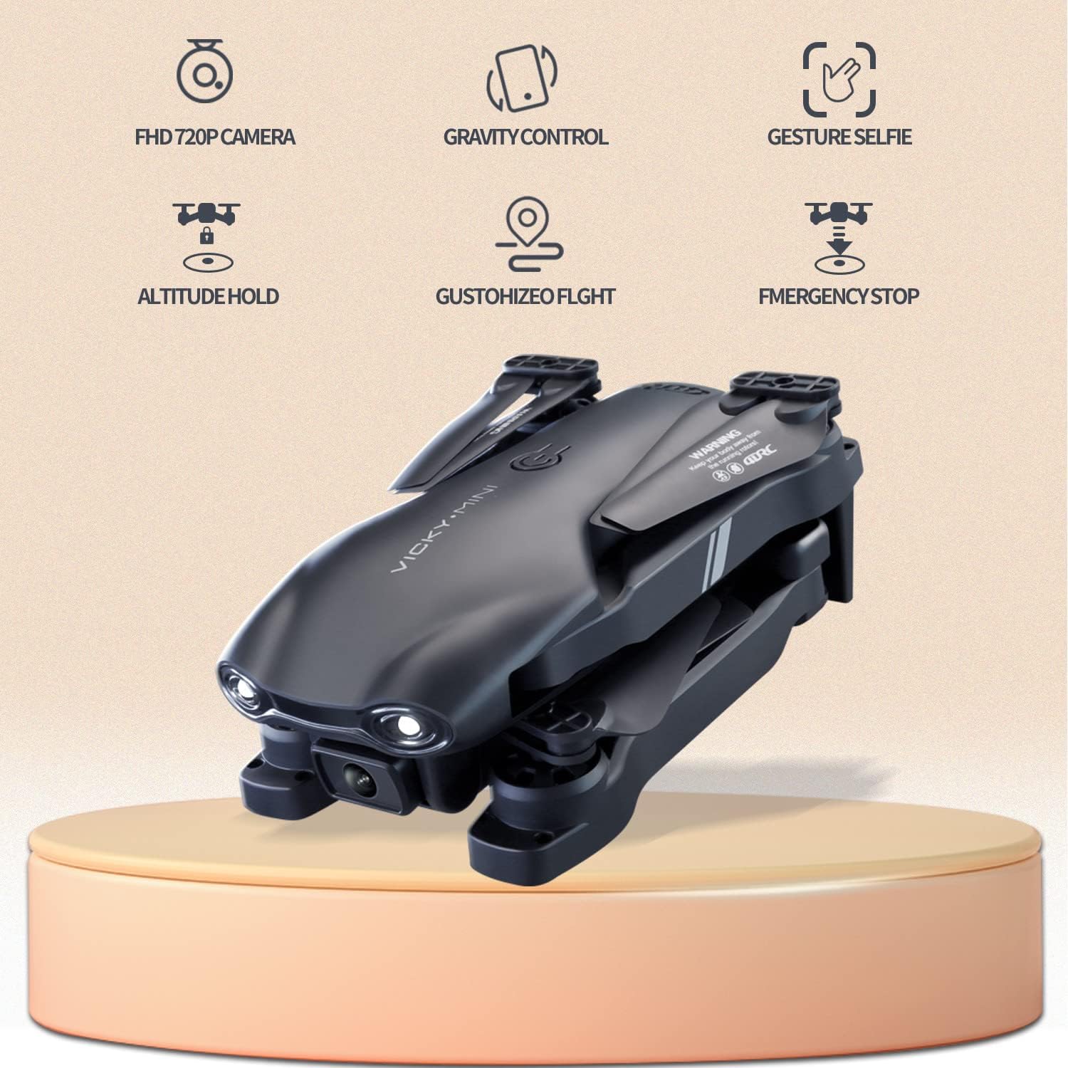 طائرة بدون طيار DRONEEYE 4DV13 مزودة بكاميرا FPV عالية الدقة 1080 بكسل للأطفال والبالغين، طائرة رباعية صغيرة تعمل بالتحكم عن بعد للمبتدئين، هدية للأولاد، وظائف نقطة المسار، تثبيت الارتفاع، صورة شخصية بالإيماءات، انعكاسات ثلاثية الأبعاد، بطاريتان، لون أسود
