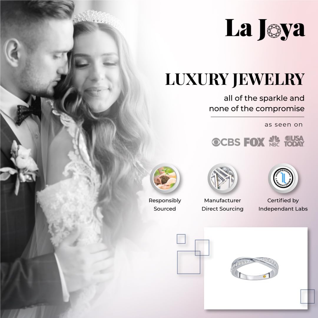 Fasce con diamanti da donna con certificazione La Joya 1/4 CT TW certificate in laboratorio | Fedi nuziali in oro giallo o bianco massiccio 10 carati con diamanti, fedi per anniversario, anelli di promessa e fasce impilabili | Scegli la misura del tuo anello