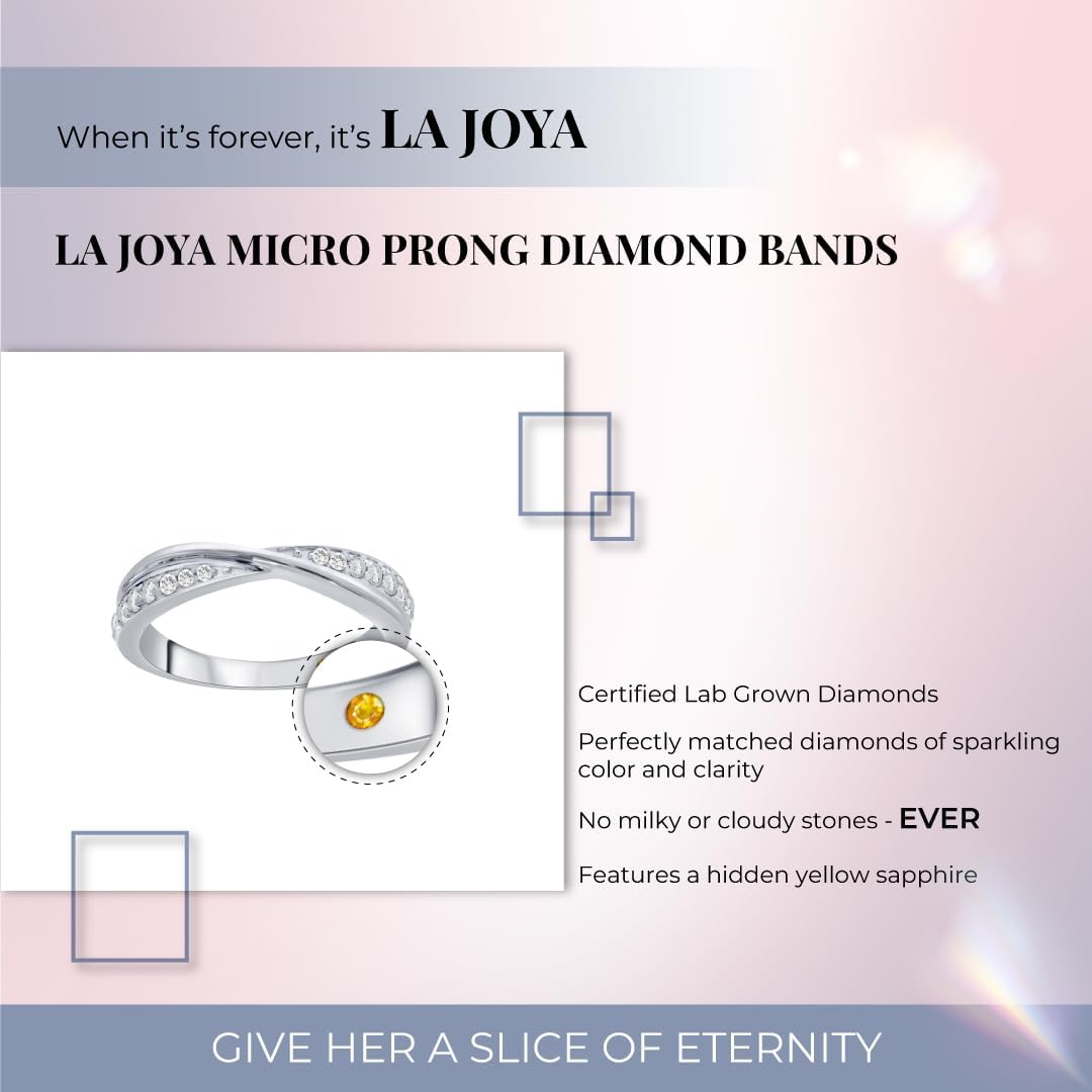 Fasce con diamanti da donna con certificazione La Joya 1/4 CT TW certificate in laboratorio | Fedi nuziali in oro giallo o bianco massiccio 10 carati con diamanti, fedi per anniversario, anelli di promessa e fasce impilabili | Scegli la misura del tuo anello