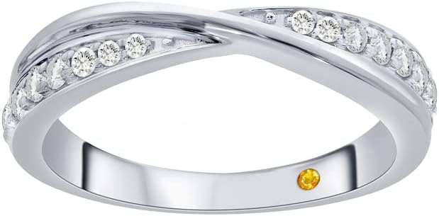 La Joya 1/4 CT TW Certified Lab Created Diamond Bands for Women | Solid 10k Yellow or White Gold Diamond Wedding Rings, Anniversary Bands, Promise Rings And Stackable Bands | Choose Your Ring Size · v7