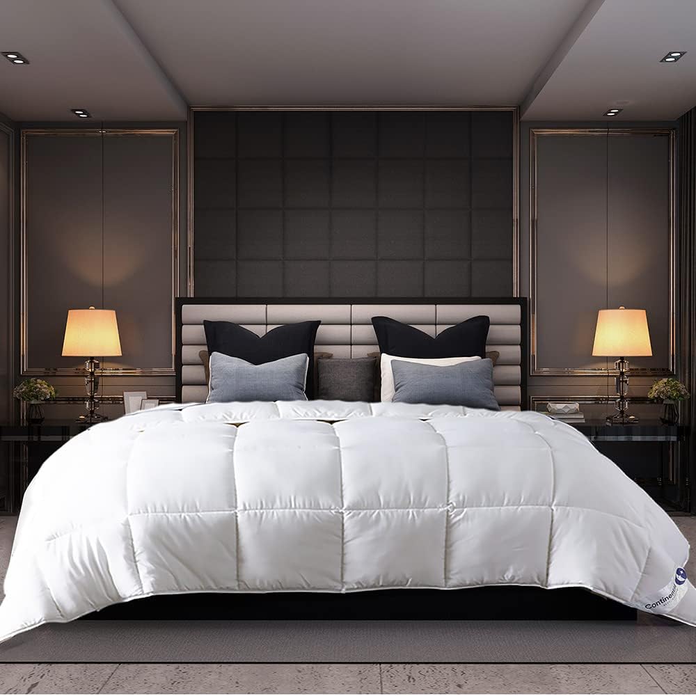 Serenity 700 Fill Power White Goose Down European Comforter - Fluffy, King Size Duvet Blanket Bedding - Made in The USA - King 102 x 86 Inches (All Year Weight, King) · v2