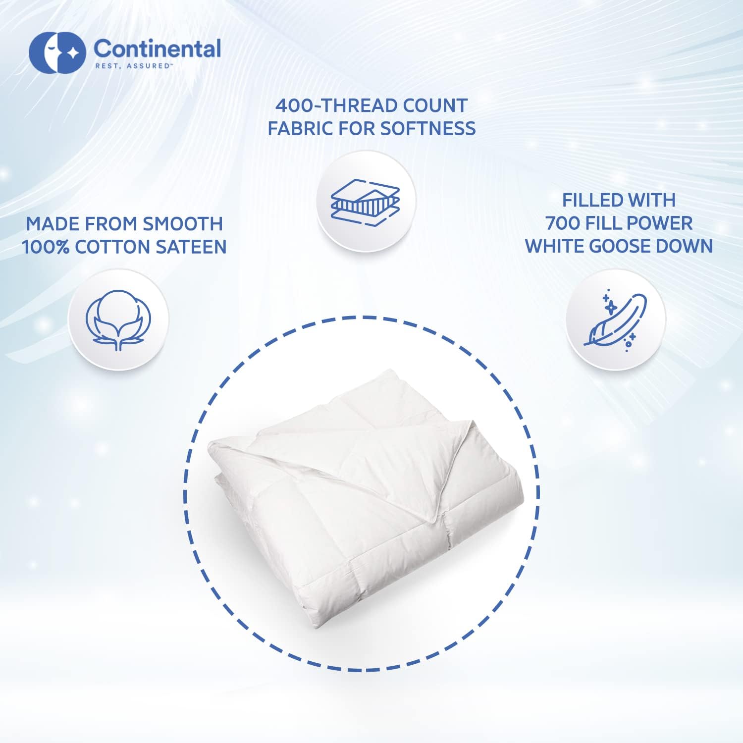 Serenity 700 Fill Power White Goose Down European Comforter - Fluffy, King Size Duvet Blanket Bedding - Made in The USA - King 102 x 86 Inches (All Year Weight, King) · v2