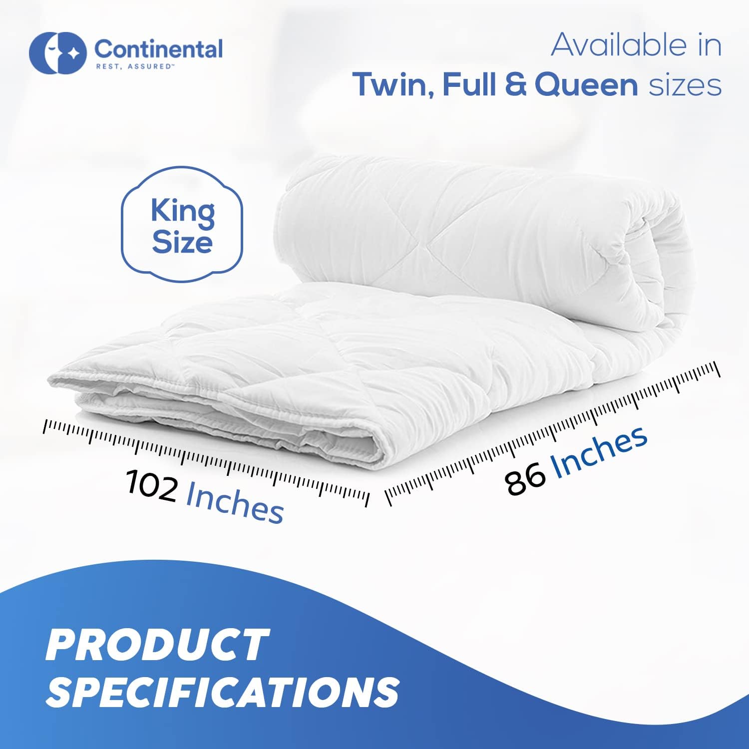 Serenity 700 Fill Power White Goose Down European Comforter - Fluffy, King Size Duvet Blanket Bedding - Made in The USA - King 102 x 86 Inches (All Year Weight, King) · v2