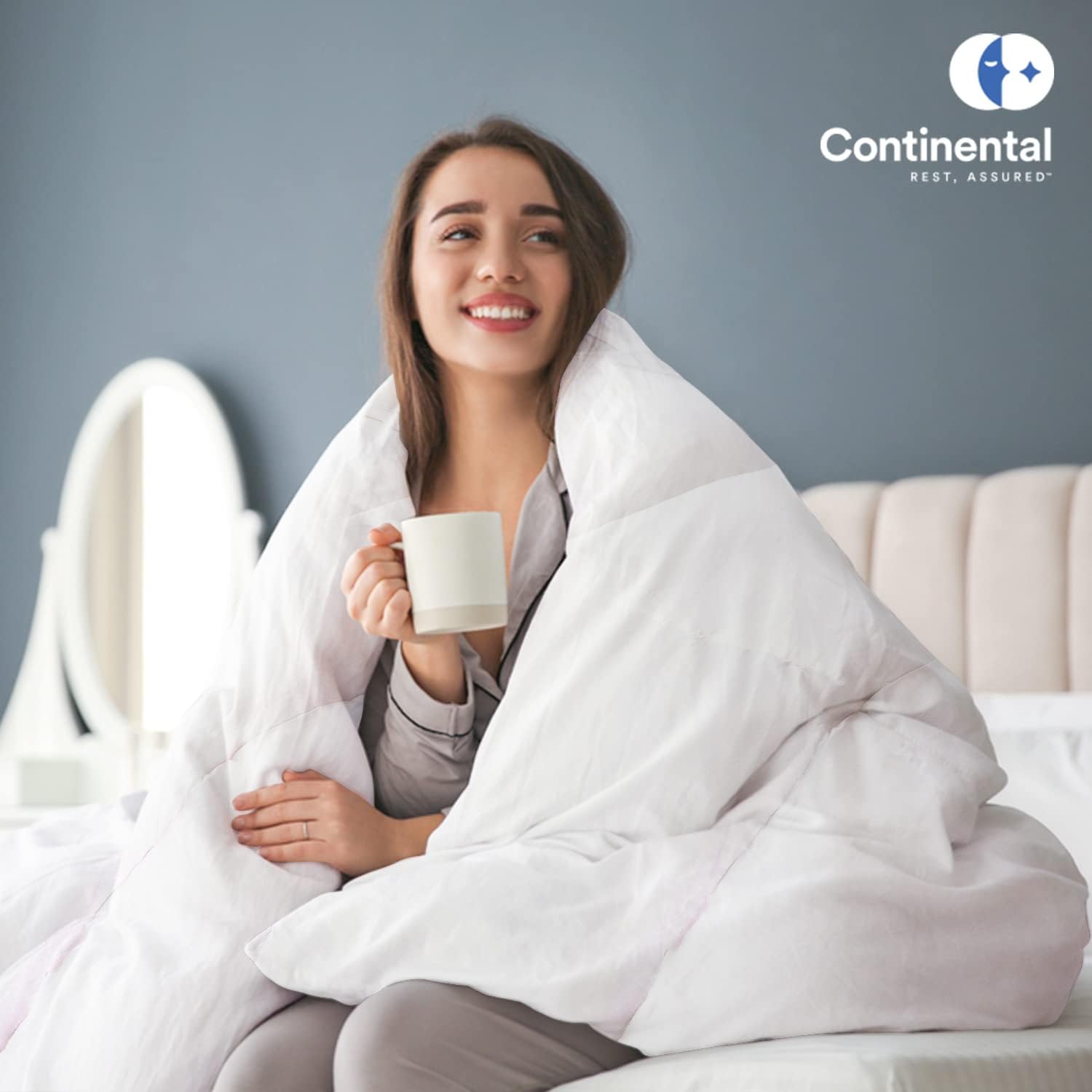 Serenity 700 Fill Power White Goose Down European Comforter - Fluffy, King Size Duvet Blanket Bedding - Made in The USA - King 102 x 86 Inches (All Year Weight, King) · v2