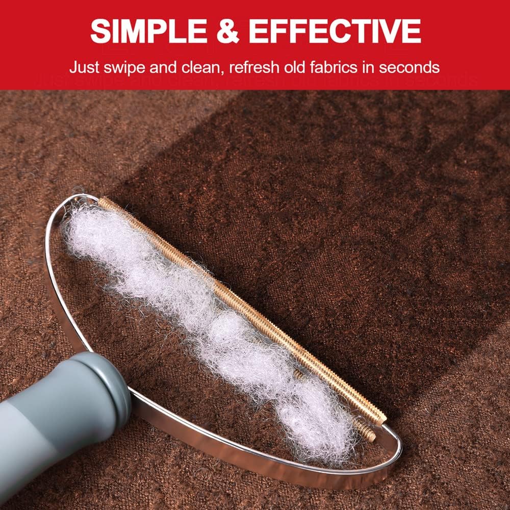 ELEMSY Pet Hair Remover, Dog Cat Hair Remover, Lint Cleaner Pro, Fur Removal Tool, Portable Carpet Scraper, Fuzz Rollers Hairball Shaver Brush for Carpets, Car Mat, Couch, Pet Bed, Furniture Rug · v4