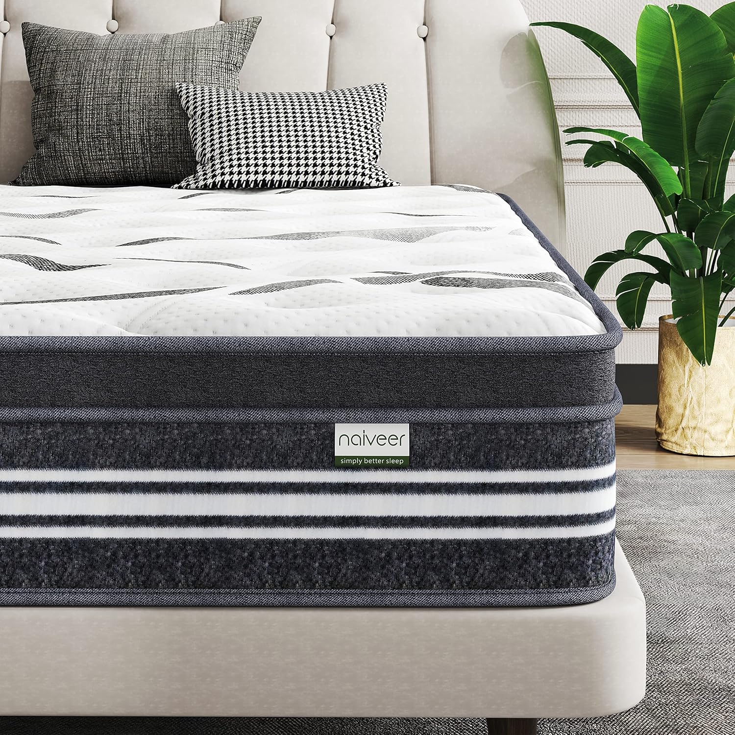 Full Mattress 12 Inch, Memory Foam Hybrid Mattress, Full Size Mattress in A Box, Individually Wrapped Coils, CertiPUR-US Certified, Medium Firm Mattress for Back Pain  Overweight · v2