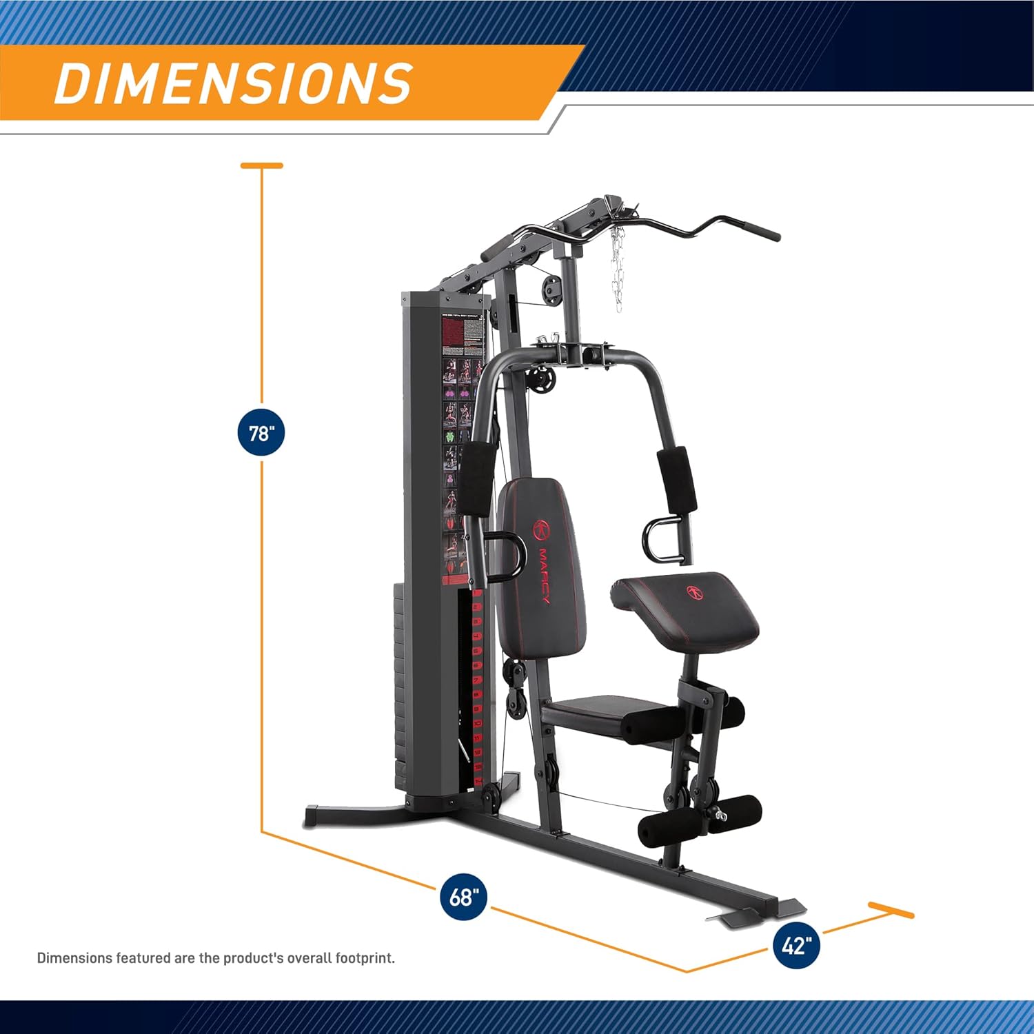 Marcy Multifunction Steel Home Gym 150lb Weight Stack Machine · v8