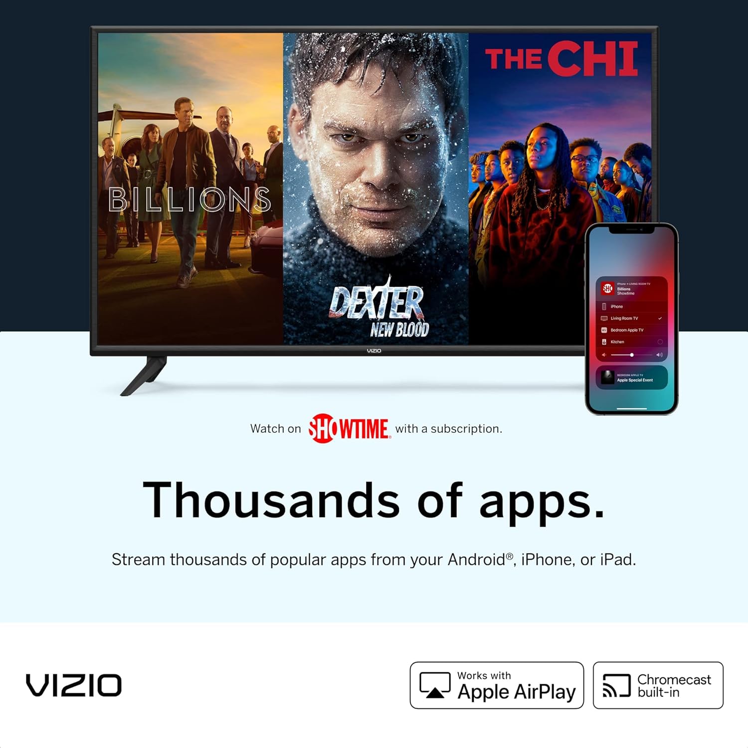 Televisor inteligente VIZIO Full HD 1080p de la serie D con Apple AirPlay y Chromecast integrados, duplicación de pantalla para segundas pantallas, 150 canales de streaming gratuitos, D32f4-j01, modelo 2021 (renovado)