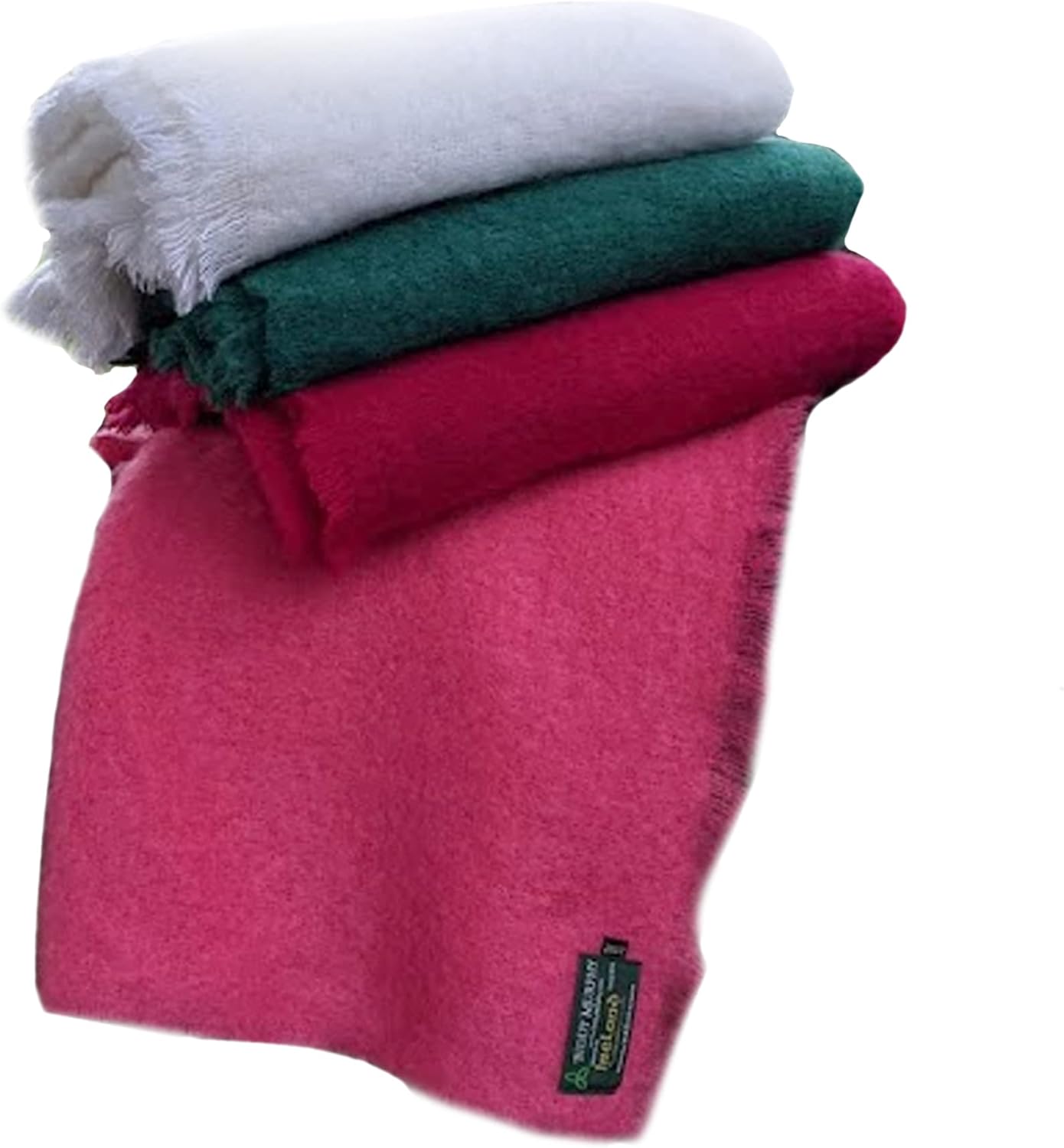 Biddy Murphy, Genuine Irish Angora Mohair  Wool Throw Blanket Imported from Ireland, 72x54" Inches, Traditional Celtic Style, Super Soft Feel amp; Warmth, Solid Red · v3