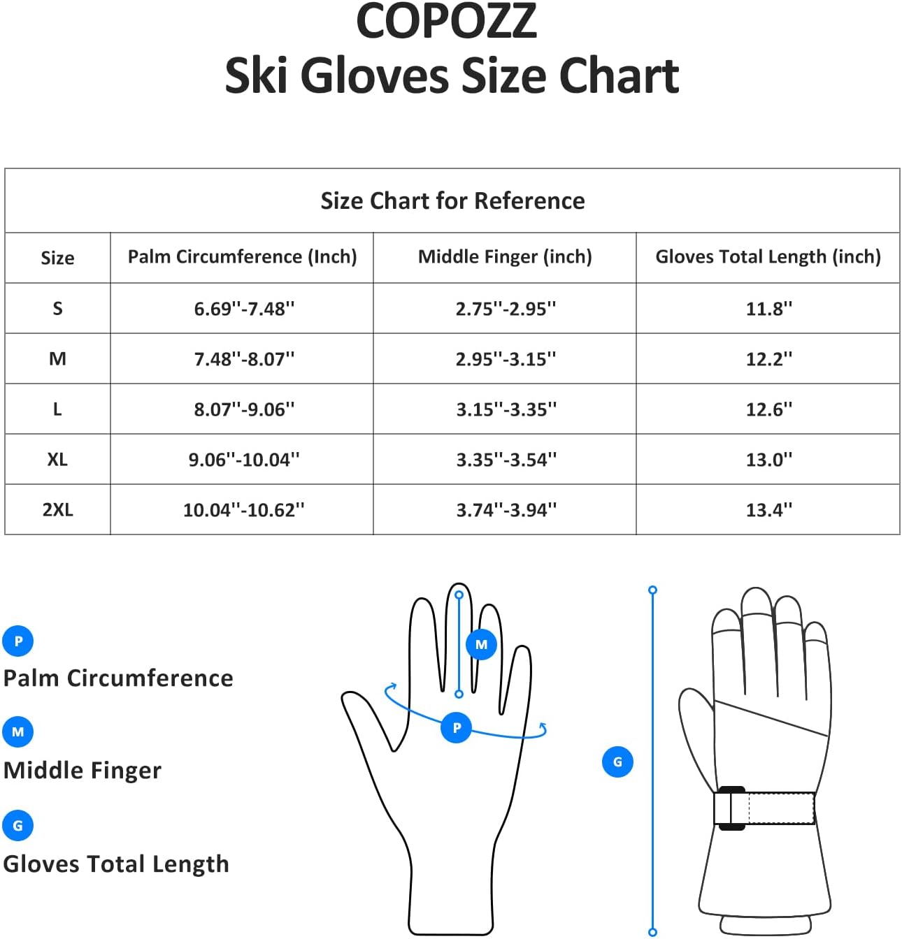 COPOZZ Ski Gloves Men Women, 3M Thinsulate Insulated Thermal Snow Gloves Windproof Winter Gloves Breathable Snowboard Gloves · v2