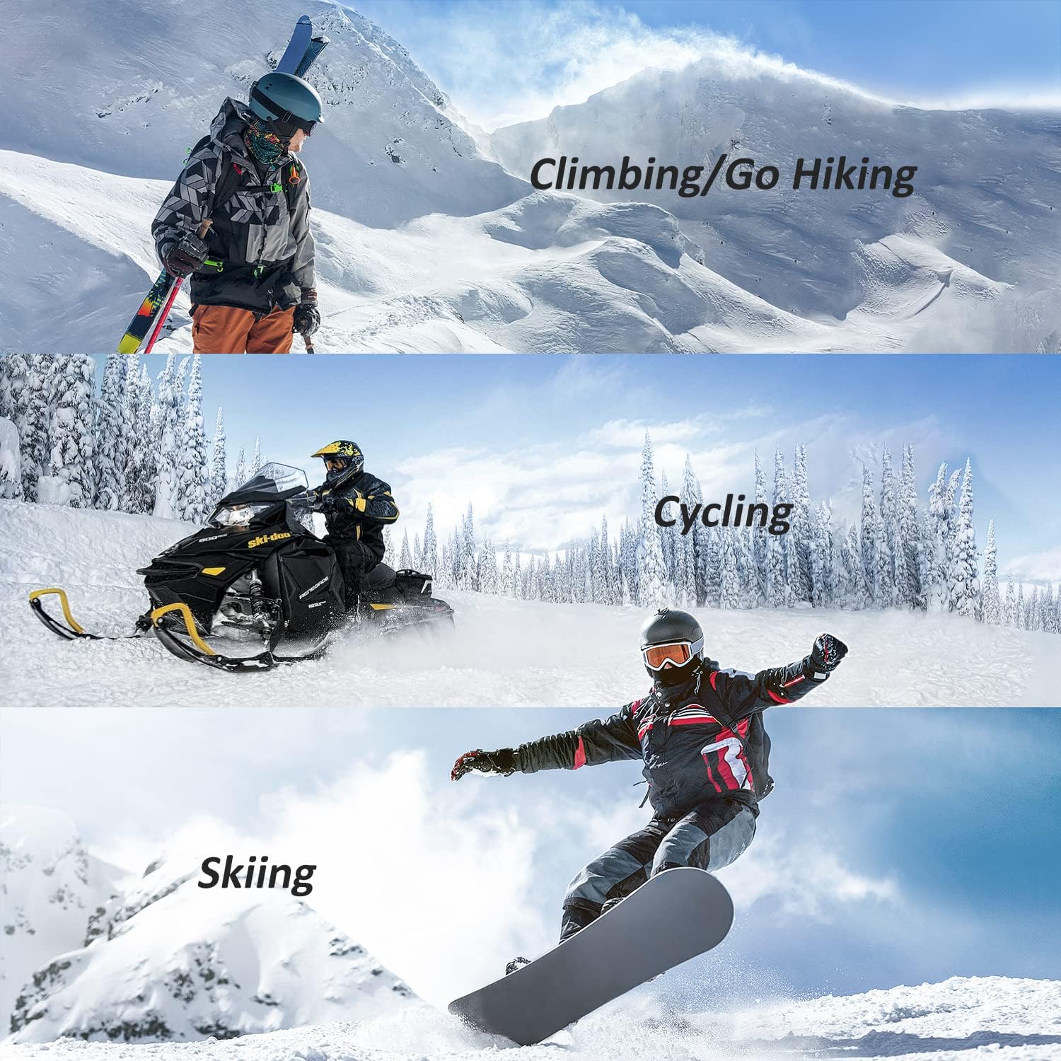 COPOZZ Ski Gloves Men Women, 3M Thinsulate Insulated Thermal Snow Gloves Windproof Winter Gloves Breathable Snowboard Gloves · v2