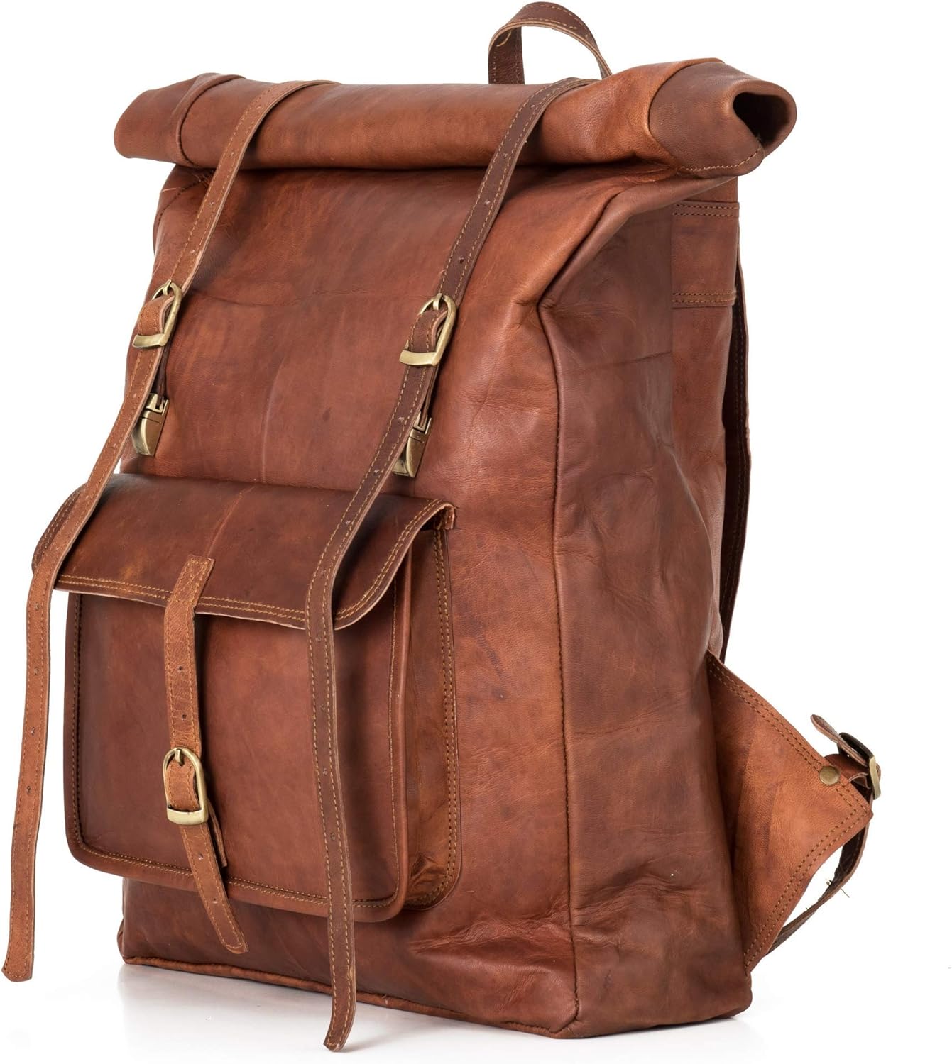 BERLINER BAGS Vintage rugzak van echt leer in Leeds, reisrugzak, laptoprugzak voor dames en heren