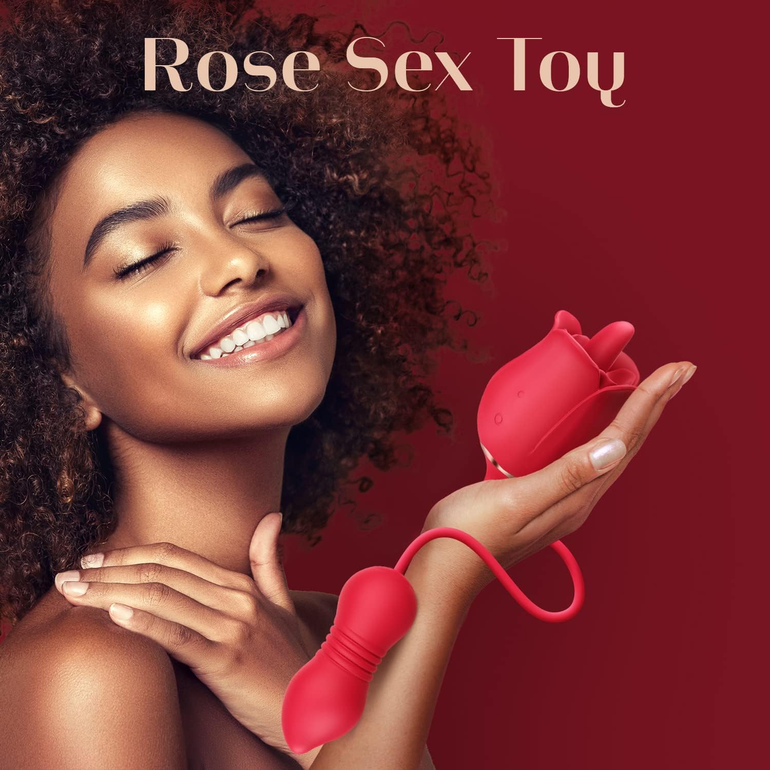 MOOLIGIRL Rose Sex Toys Dildo Vibrator - 3in1 Adult Toys Sex Stimulator for Women with 9 Tongue Licking  Thrusting G Spot Vibrators, Adult Anal Sex Toy Clitoral Nipple Licker for Woman Man Couples · v2