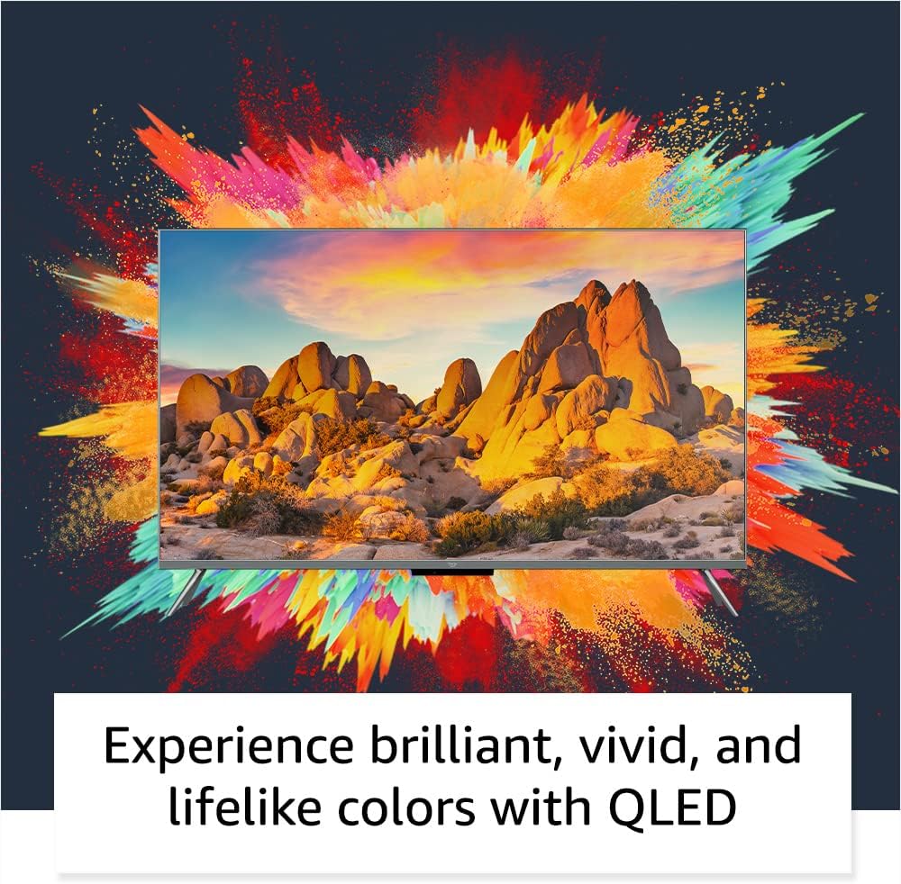 Smart TV Amazon Fire TV 55 Omni QLED serie 4K UHD, Dolby Vision IQ, Fire TV Ambient Experience, oscuramento locale, vivavoce con Alexa