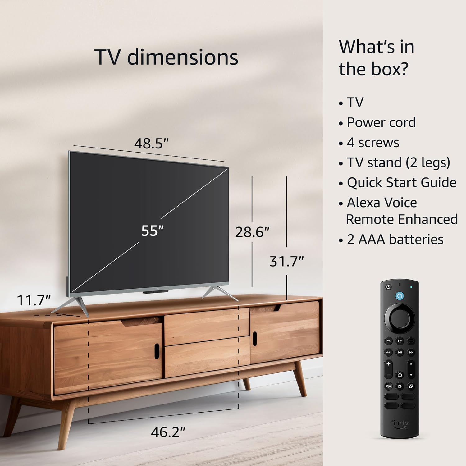 Smart TV Amazon Fire TV 55 Omni QLED serie 4K UHD, Dolby Vision IQ, Fire TV Ambient Experience, oscuramento locale, vivavoce con Alexa