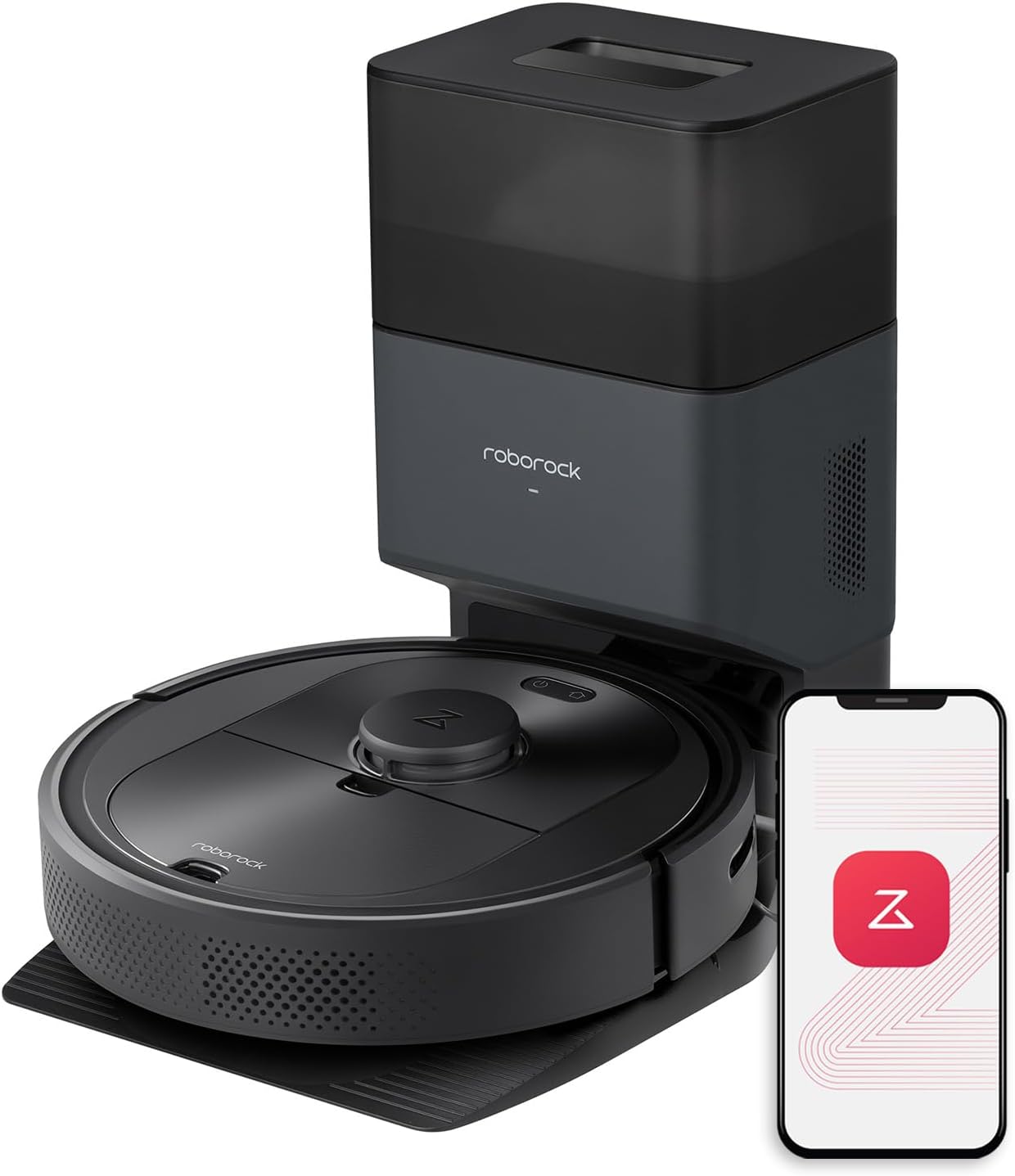 roborock Q5  Robot Vacuum with Self-Empty Dock, Hands-Free Cleaning for up to 7 Weeks, 2700Pa Max Suction, 180mins Max Run-Time, Compatible with Alexa, Perfect for Hard Floors, Carpets, and Pet Hair