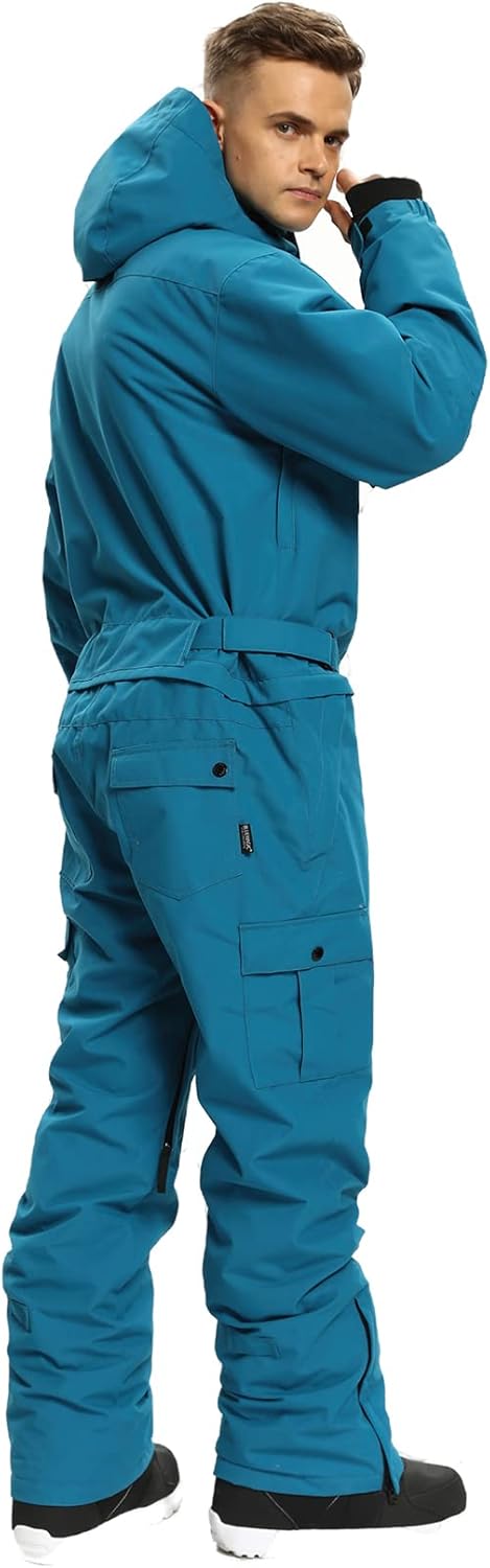 Mens One Piece Ski Suit Colorful Jumpsuits Snowboard Snowsuits Winter Outdoor Waterproof for Snow Sports · v3