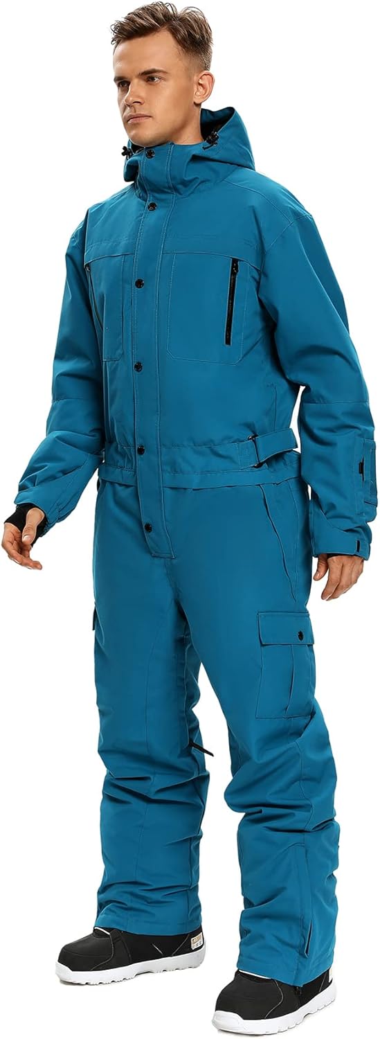 Mens One Piece Ski Suit Colorful Jumpsuits Snowboard Snowsuits Winter Outdoor Waterproof for Snow Sports · v3