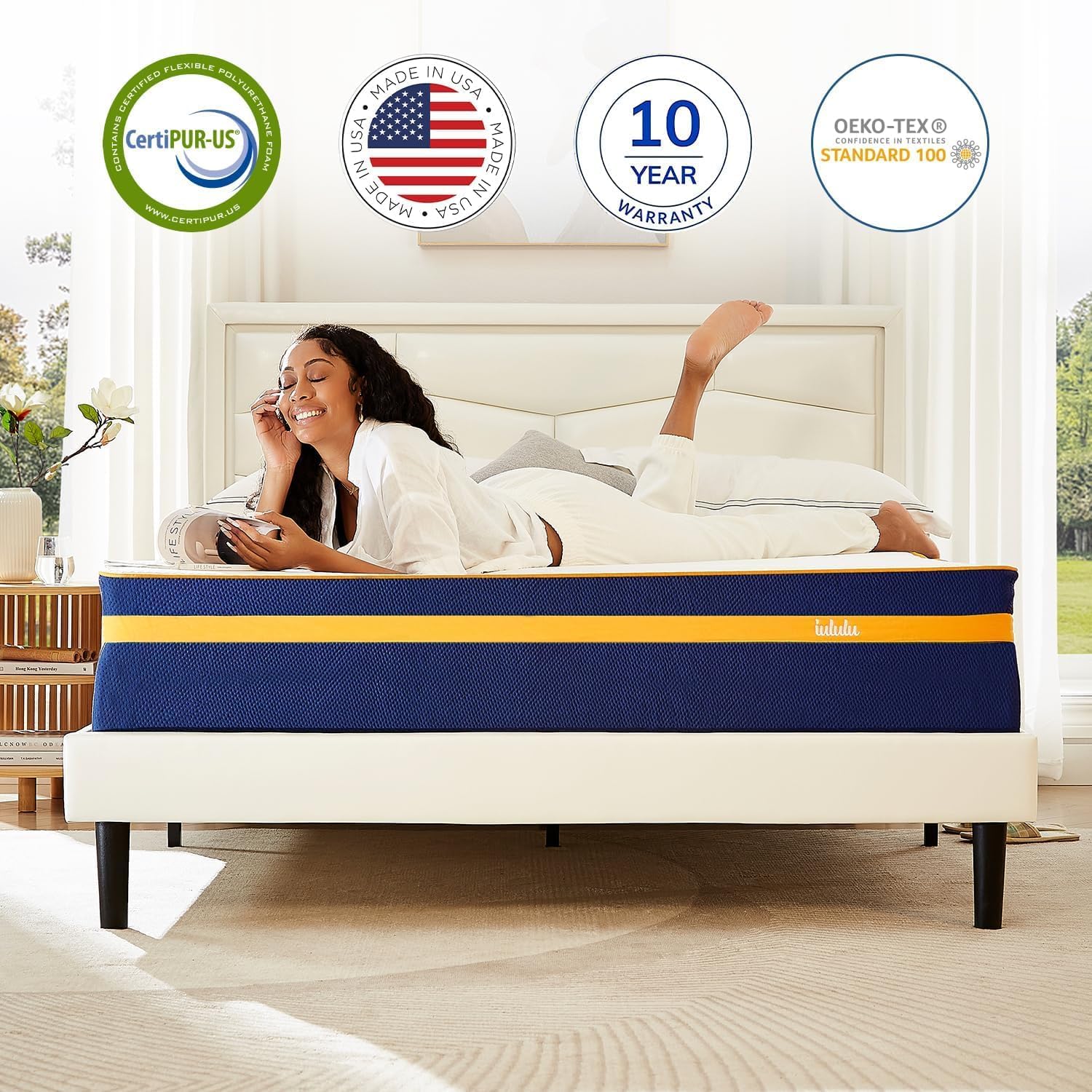 King Mattress, 14 Inch Memory Foam Mattress King for Back Pain, Gel Mattress in a Box, Made in USA, 5 Layers of Comfort, CertiPUR-US Certified · v2