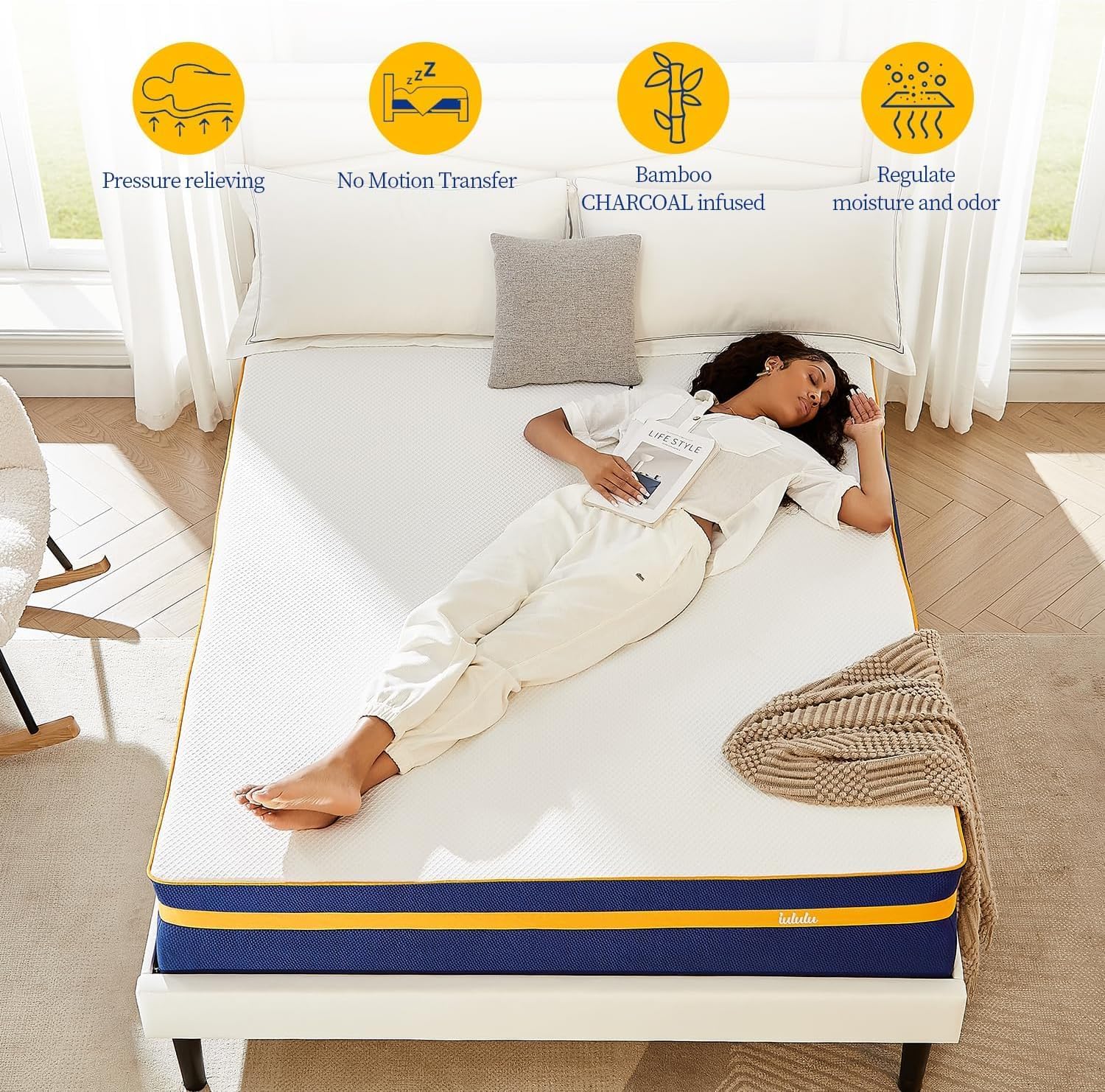 King Mattress, 14 Inch Memory Foam Mattress King for Back Pain, Gel Mattress in a Box, Made in USA, 5 Layers of Comfort, CertiPUR-US Certified · v2