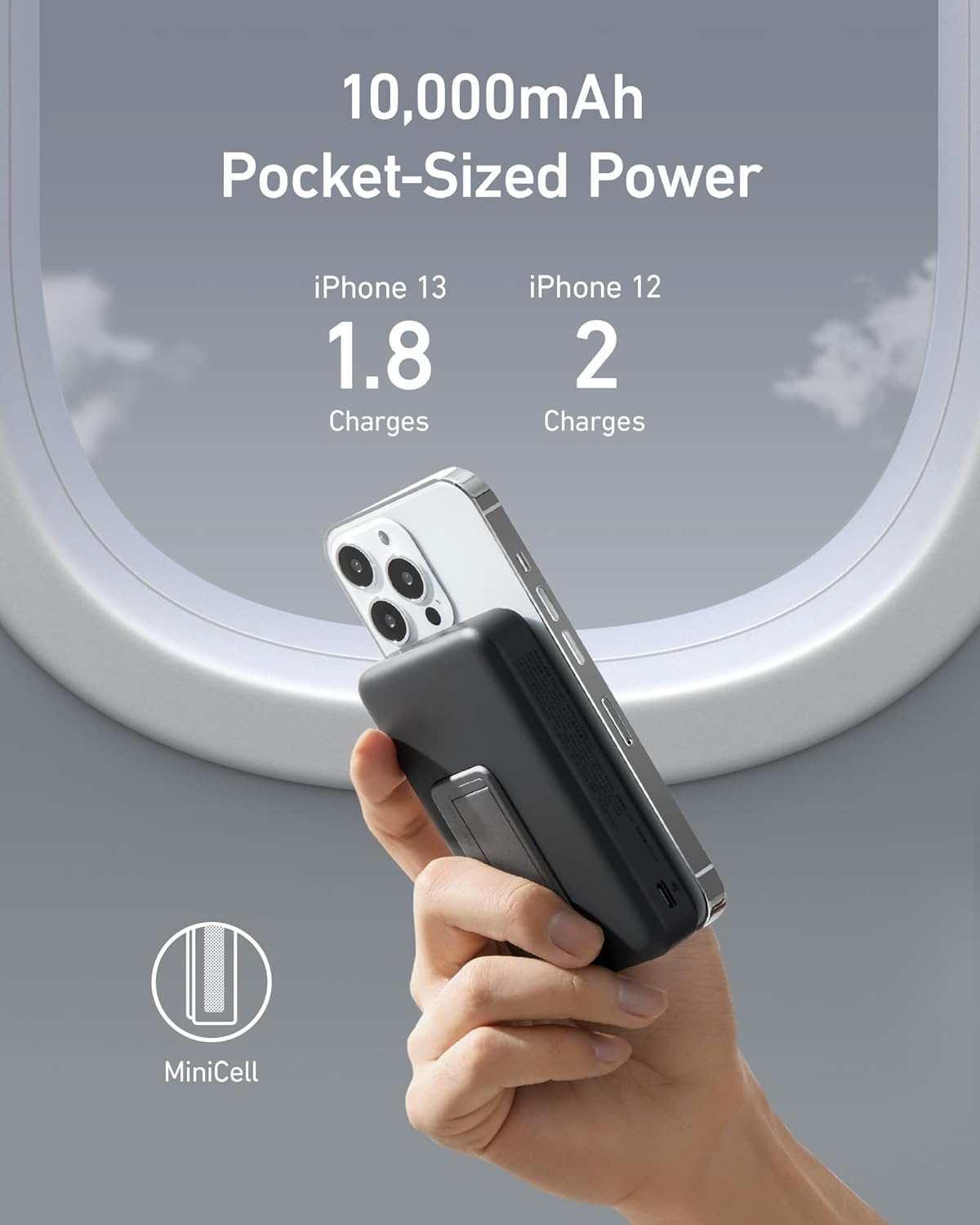 Anker 633 Magnetic Battery, 10,000mAh Foldable Wireless Portable Charger, 20W USB-C Power Delivery Power Bank with Stand, Magsafe-Compatible for iPhone 16/15/14/13/12 Series · v2