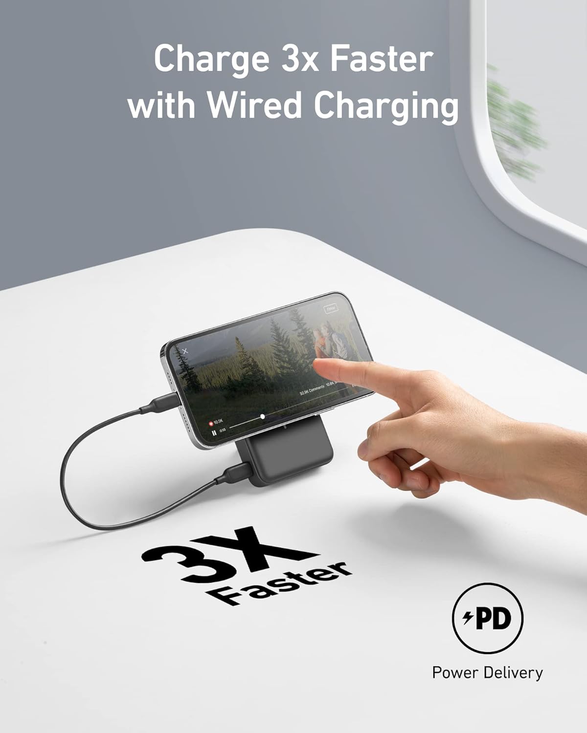 Anker 633 Magnetic Battery, 10,000mAh Foldable Wireless Portable Charger, 20W USB-C Power Delivery Power Bank with Stand, Magsafe-Compatible for iPhone 16/15/14/13/12 Series · v2
