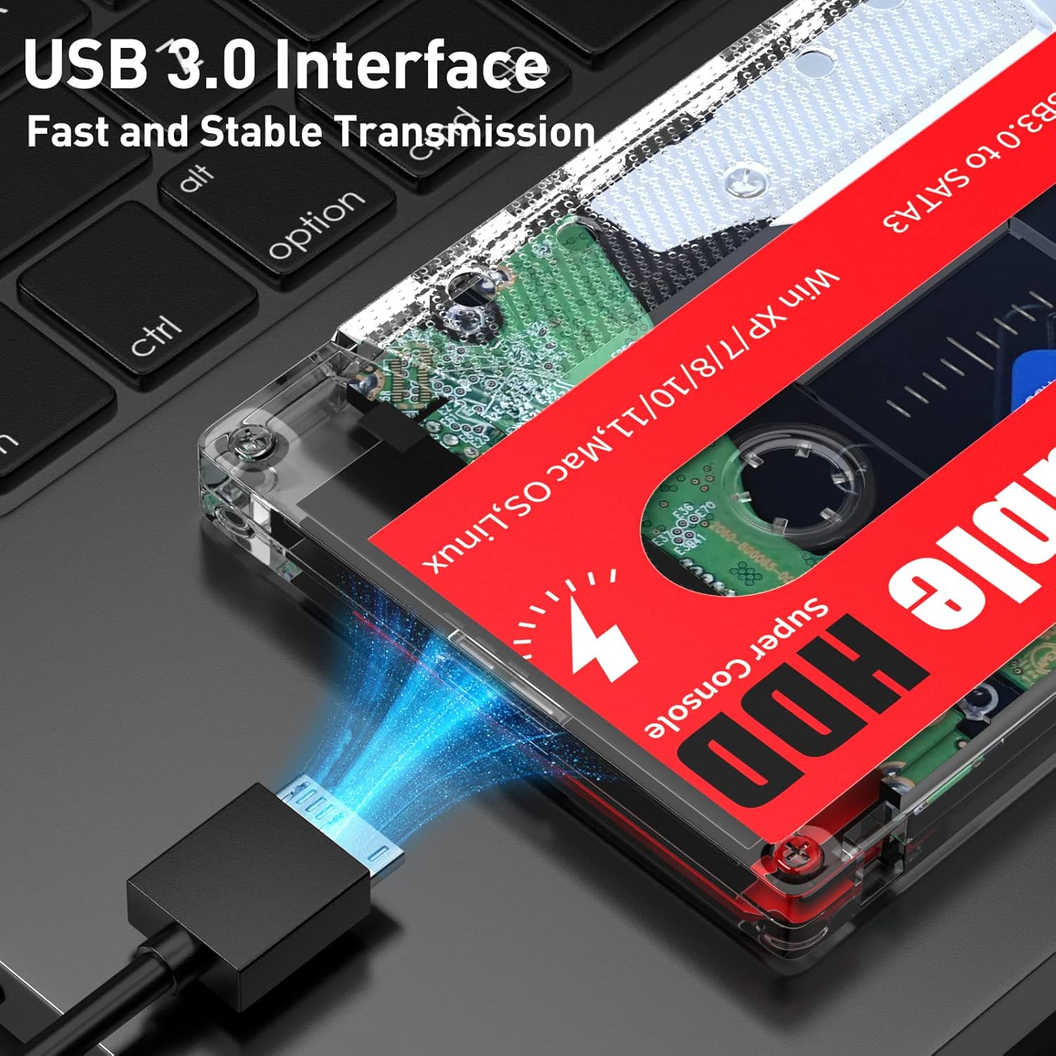 2TB Oyun Sürücüsü, USB 3.0, Dahili 120000 Oyunlar, Mac OS/Linux/Windows XP/7/8/10/11 ile Uyumlu Harici Sabit Sürücü, Taşınabilir HDD