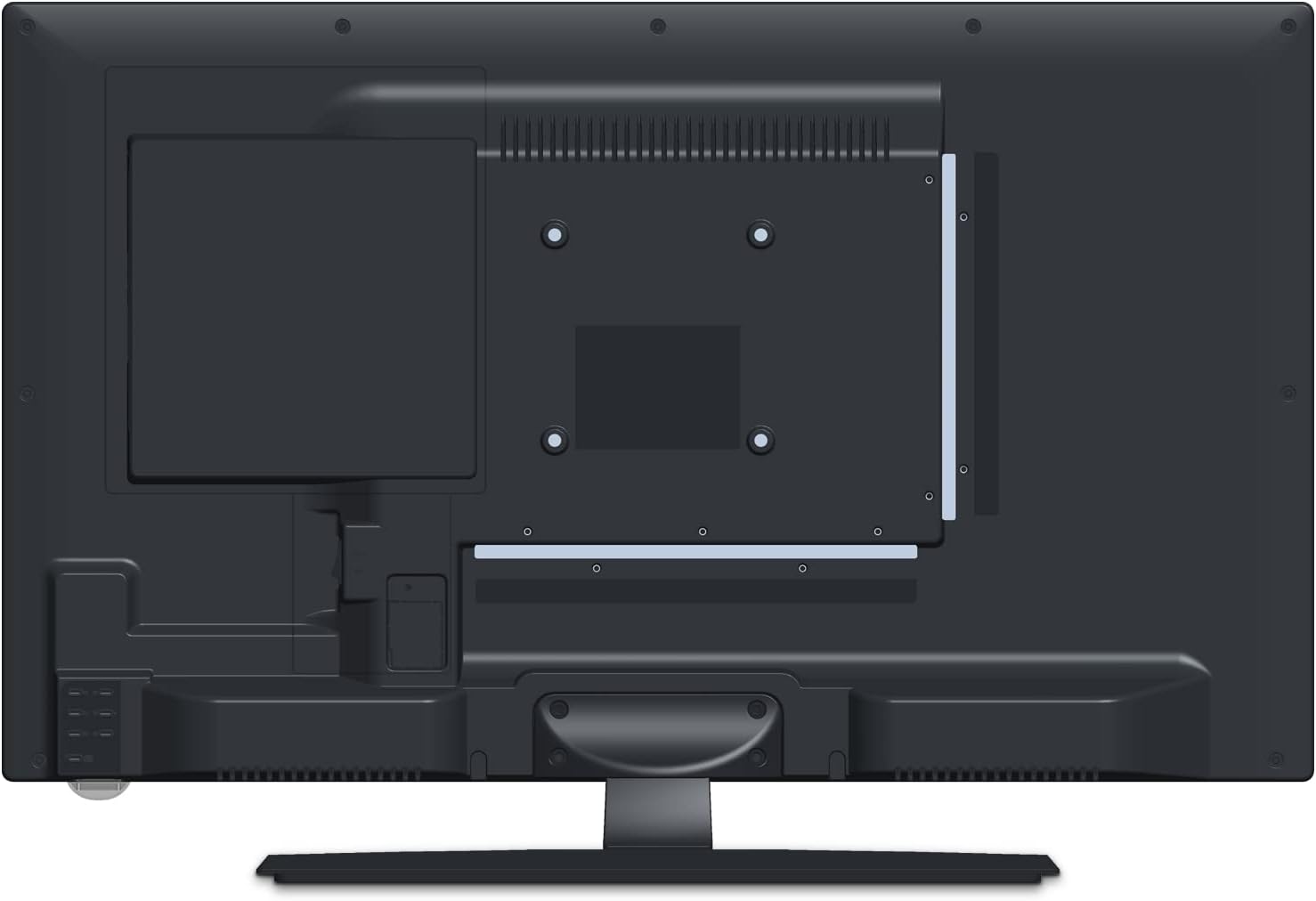 ทีวี SYLVOX 27 นิ้ว ทีวี 12/24 โวลต์ Full HD RV TV 1080P เครื่องเล่นแผ่นวิดีโอแบบดิจิทัลในตัวและวิทยุ FM สำหรับบ้าน รถบ้าน แคมป์ปิ้ง และการใช้งานแบบพกพา สีดำ