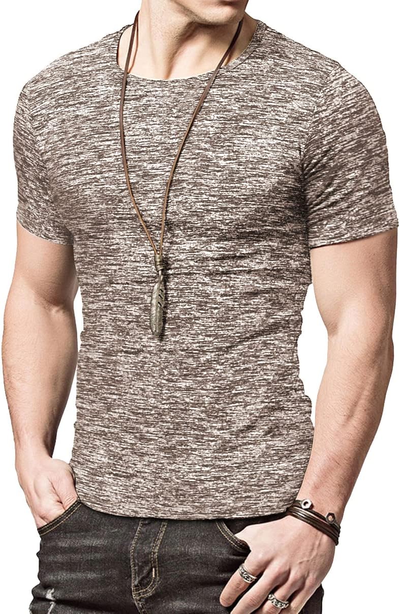 KUYIGO Mens Active T Shirts Sports Running Shirt Gym Workout Quick Dry Crew Neck Printing Tee Shirt · v2