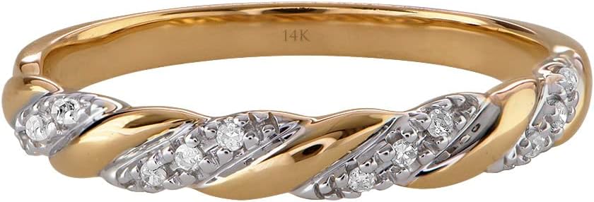 Brilliant Expressions 10K or 14K Yellow, Rose or White Gold Diamond-Accent Twist Promise Ring, Anniversary Ring or Wedding Band for Women; Promise Rings for Her, Gold Rings for Women · v2