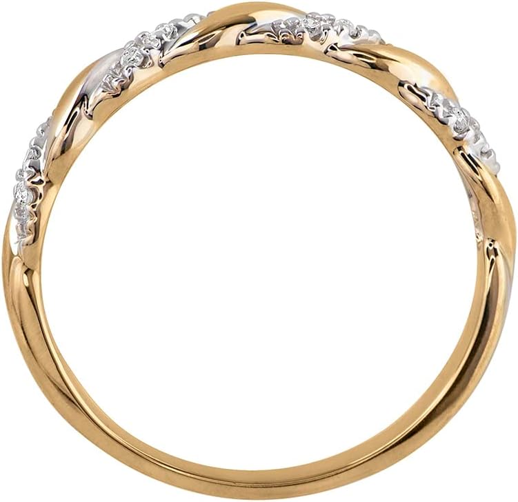 Brilliant Expressions 10K or 14K Yellow, Rose or White Gold Diamond-Accent Twist Promise Ring, Anniversary Ring or Wedding Band for Women; Promise Rings for Her, Gold Rings for Women · v2