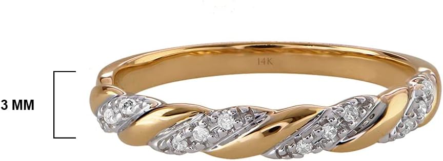 Brilliant Expressions 10K or 14K Yellow, Rose or White Gold Diamond-Accent Twist Promise Ring, Anniversary Ring or Wedding Band for Women; Promise Rings for Her, Gold Rings for Women · v2