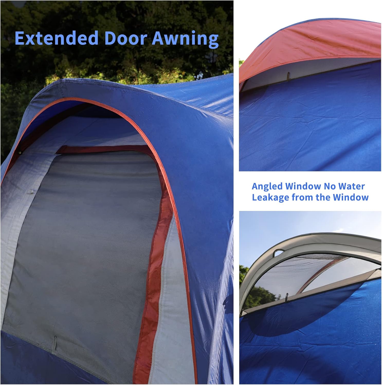 CAMPROS CP Tent 9 Person Camping Tents, 2 Room Water Resistant Family Tent with Top Rainfly, 4 Large Mesh Windows, Double Layer, Easy Set Up, Portable with Carry Bag