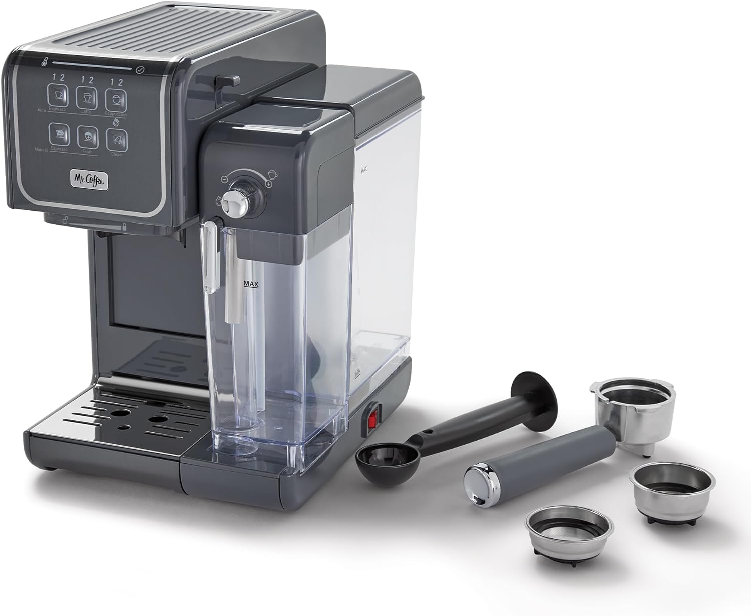 Mr. Coffee One-Touch CoffeeHouse  Espresso, Cappuccino, and Latte Maker Home Coffee Machine with 19-Bar Italian Pump, and Milk Frother Ideal for Latte, Espresso, and Coffee Lovers · v2