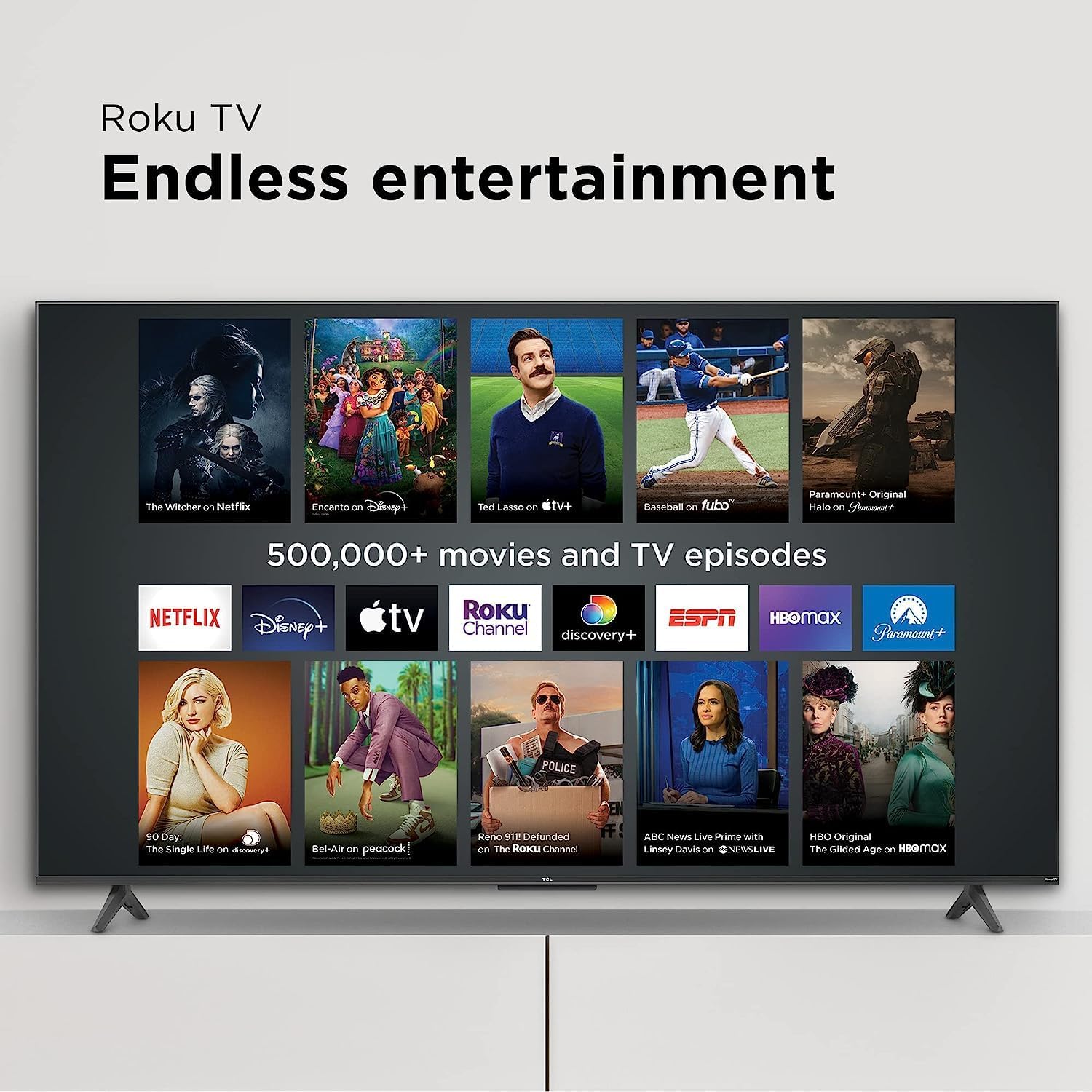 Téléviseur intelligent Roku TCL 65, série Classe 4, 4K UHD HDR, série 65S455