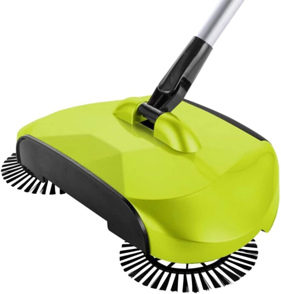 Healifty Manual Sweeper Carpet Sweeper Mini Hand Push Sweeper 3 in 1 Household Cleaning Lazy Dustpan Trash Bin 360¡ã Rotating Floor Cleaning Mop (Green) Hand Sweeper