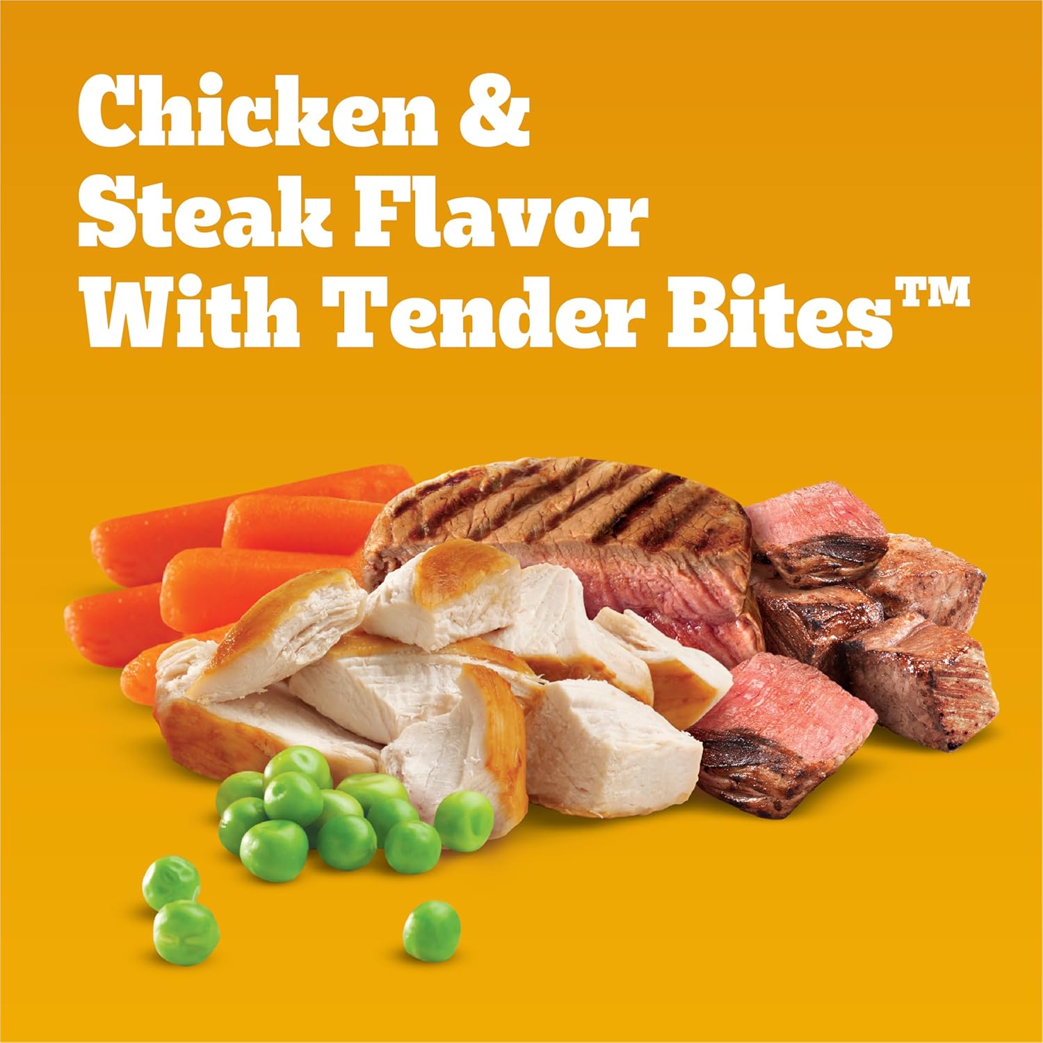Alimento seco Pedigree with Tender Bites para perros pequeños adultos, sabor pollo y bistec, bolsa de 14 libras
