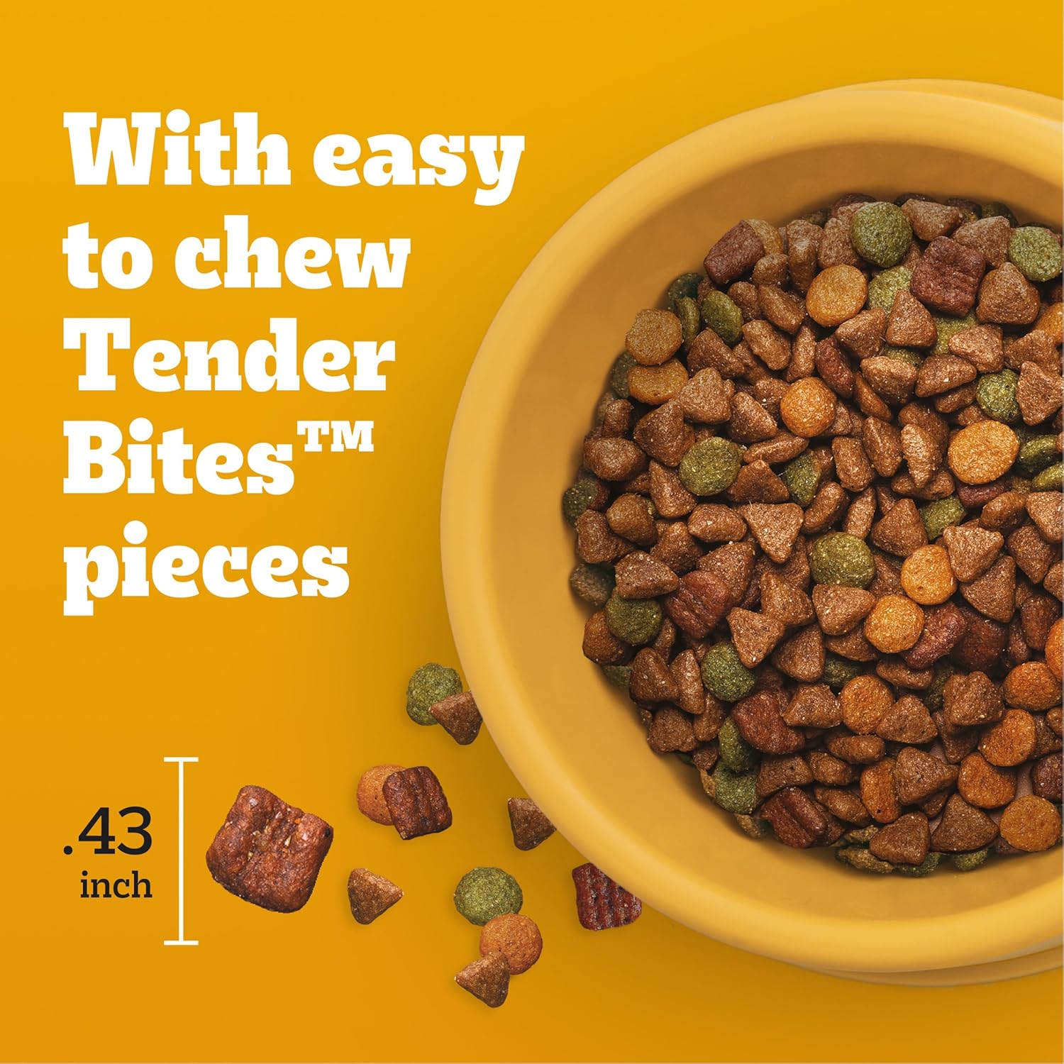 Alimento seco Pedigree with Tender Bites para perros pequeños adultos, sabor pollo y bistec, bolsa de 14 libras