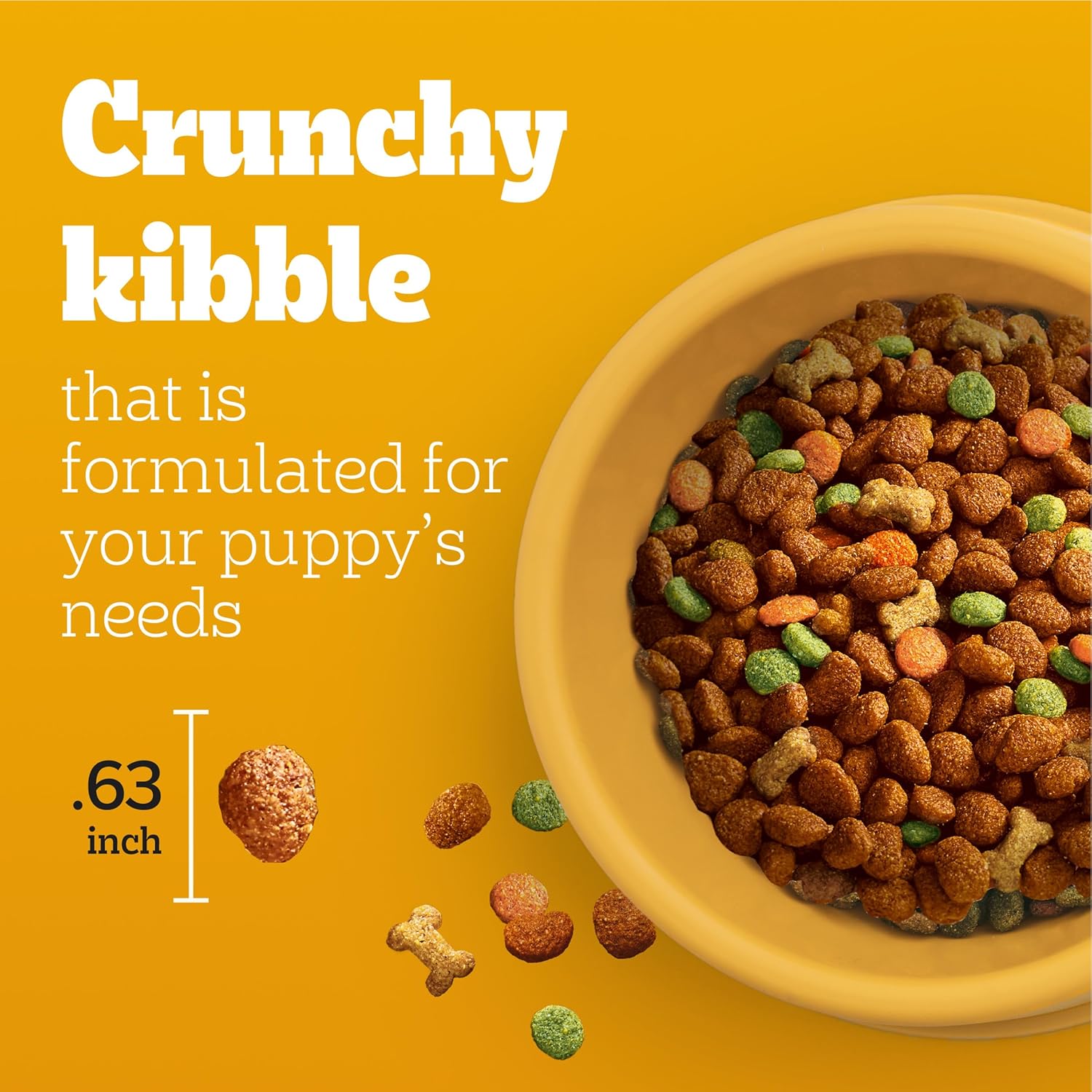 Comida seca para cachorros Pedigree Puppy, sabor a carne y verduras a la parrilla, bolsa de 14 libras